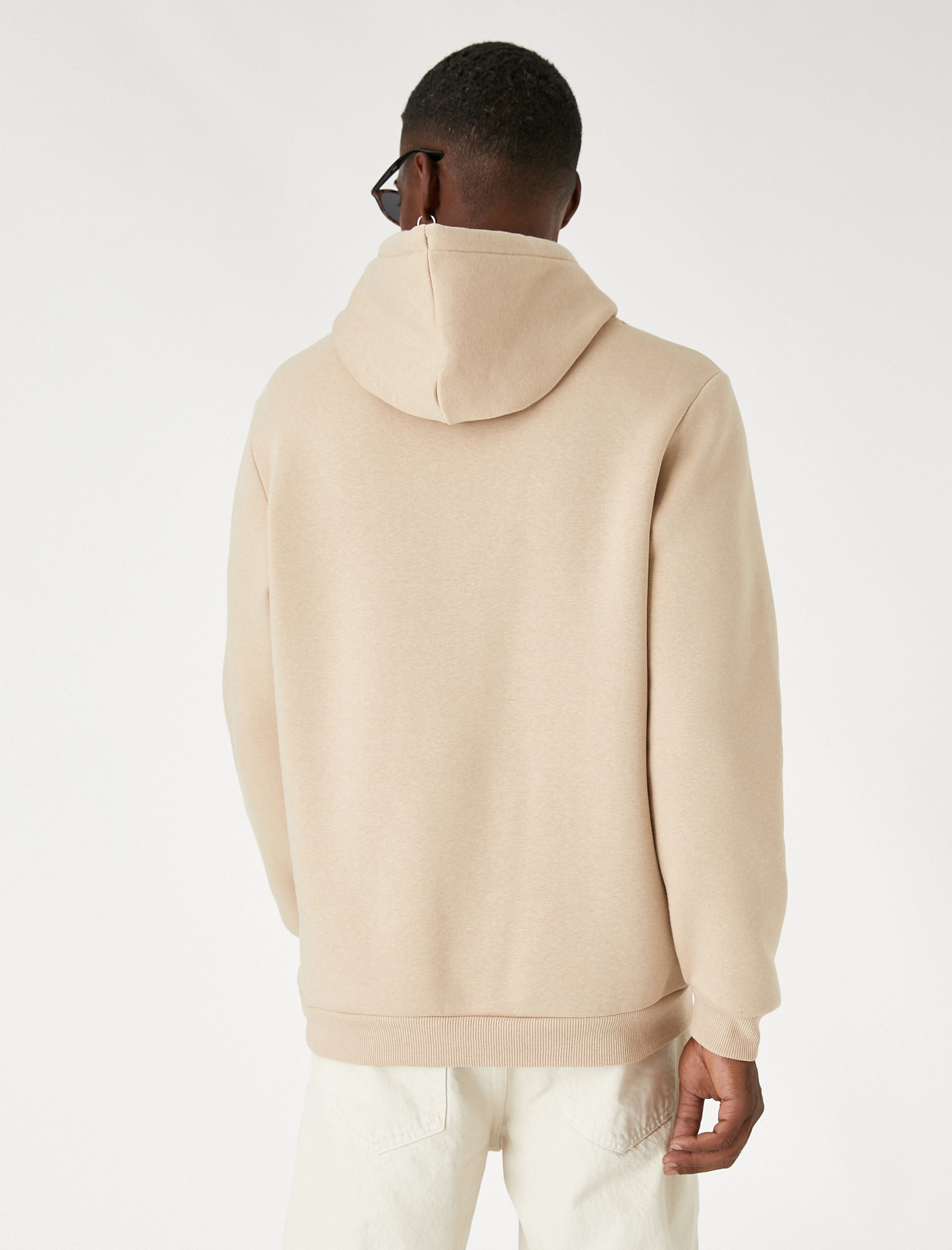 Basic Şardonlu Kapşonlu Sweatshirt