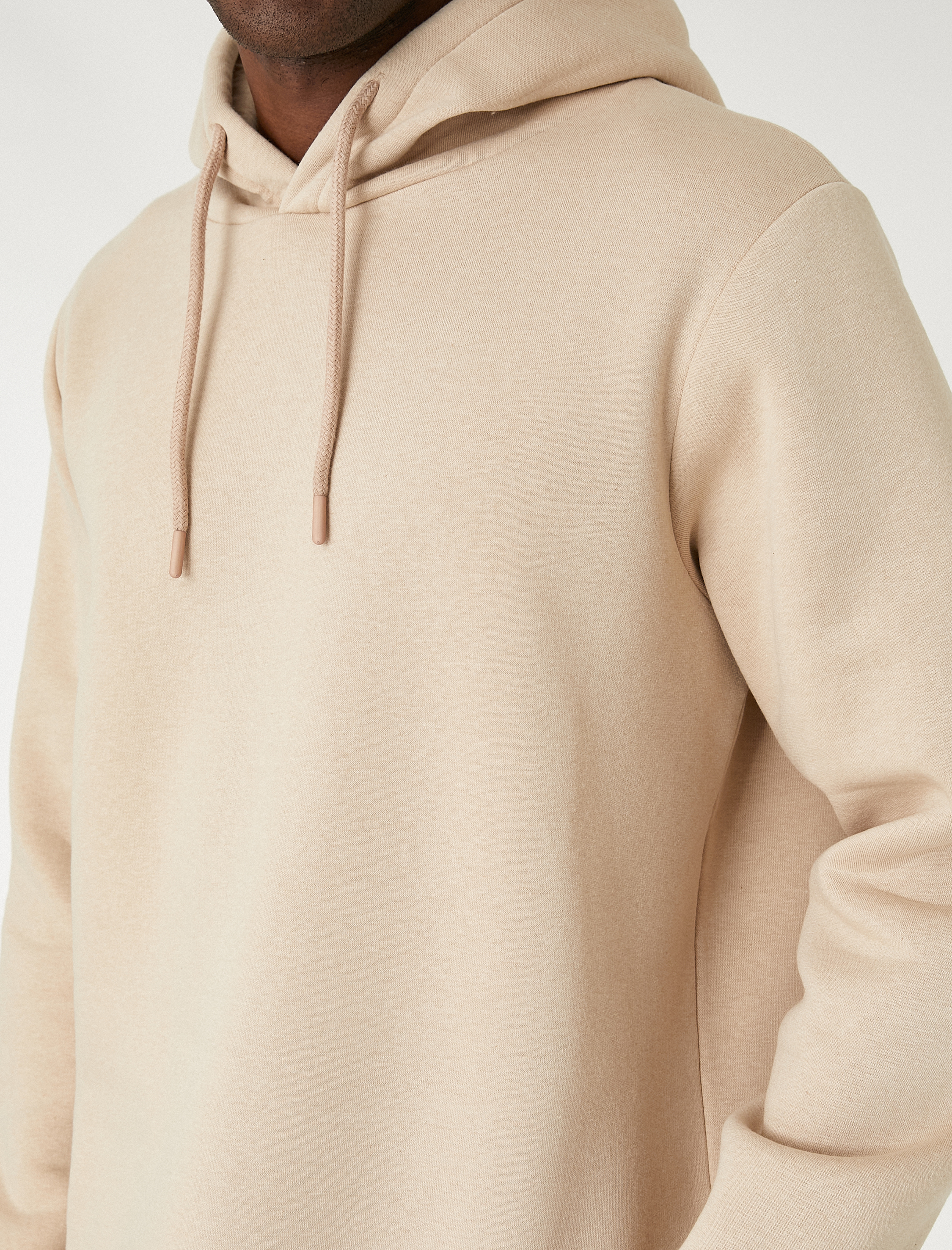 Basic Şardonlu Kapşonlu Sweatshirt