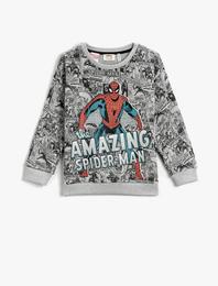 Sweat Spider Man Baskılı Lisanslı Bisiklet Yaka