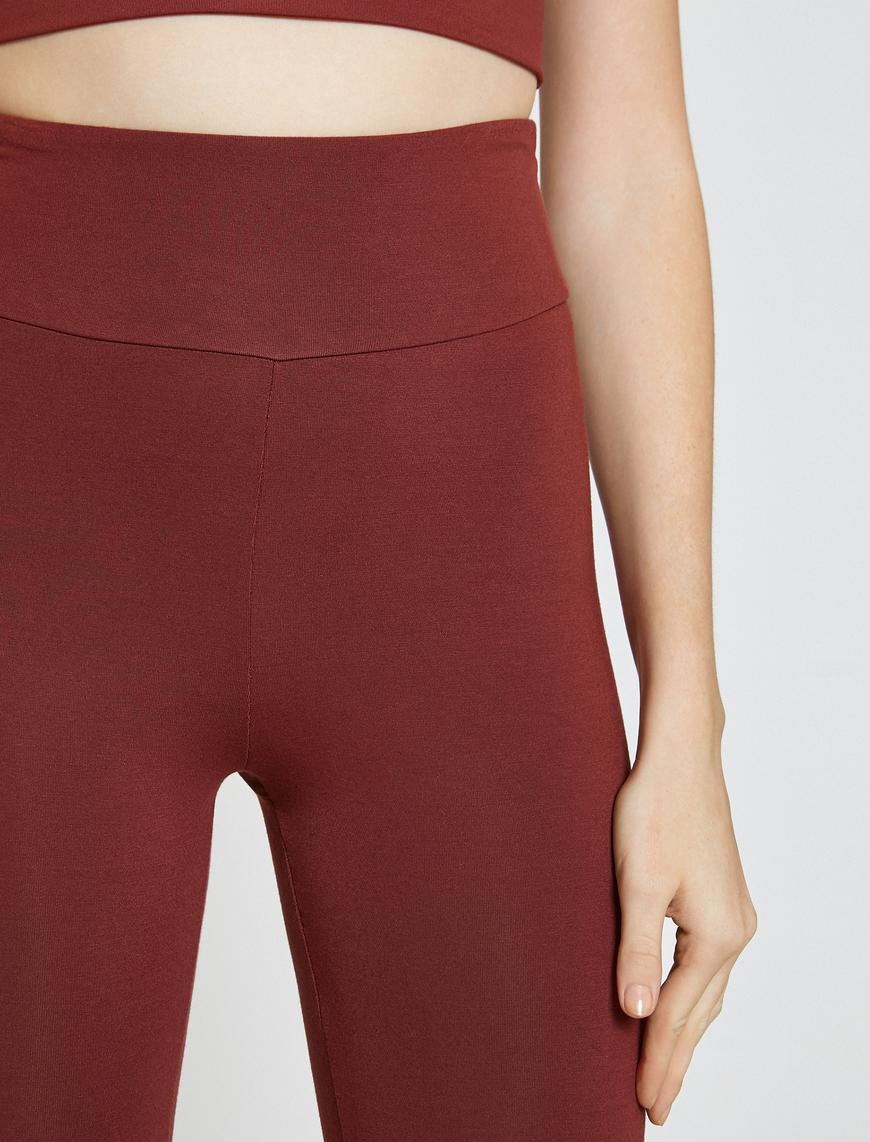   Yüksek Bel Yoga Taytı Modal Karışımlı İpeksi Dokulu