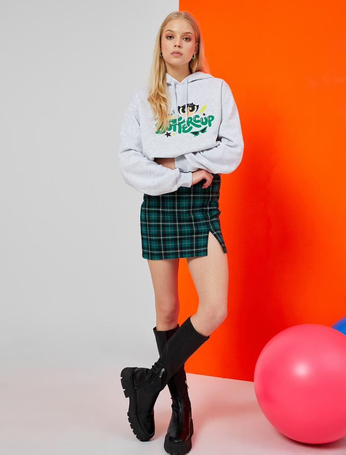  Powerpuff Girls Lisanslı Sweatshirt Oversize Kapüşonlu İçi Polarlı