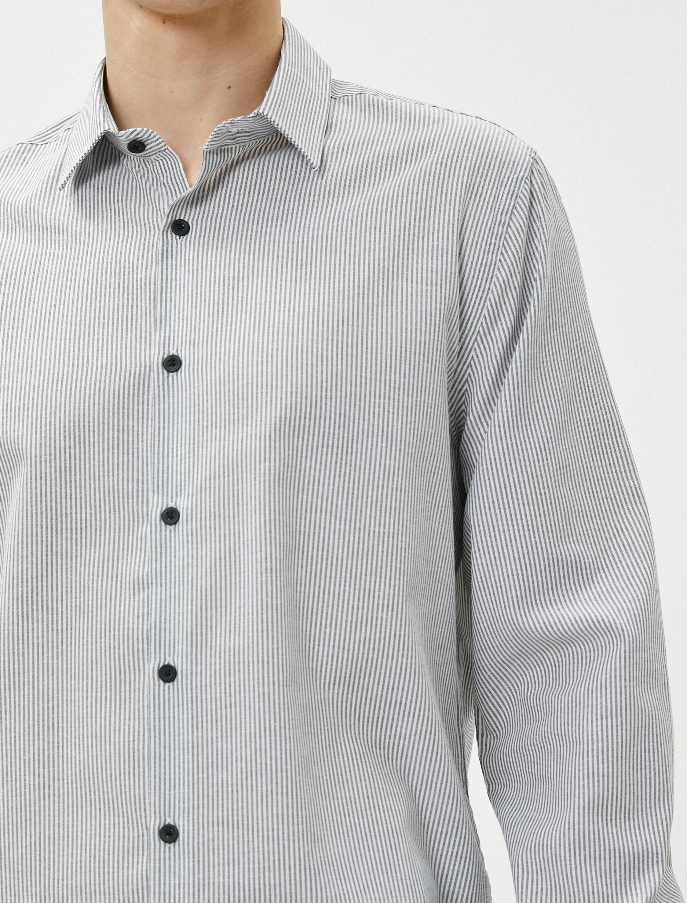 Spor Gömlek Slim Fit Klasik Yaka Uzun Kollu Non Iron