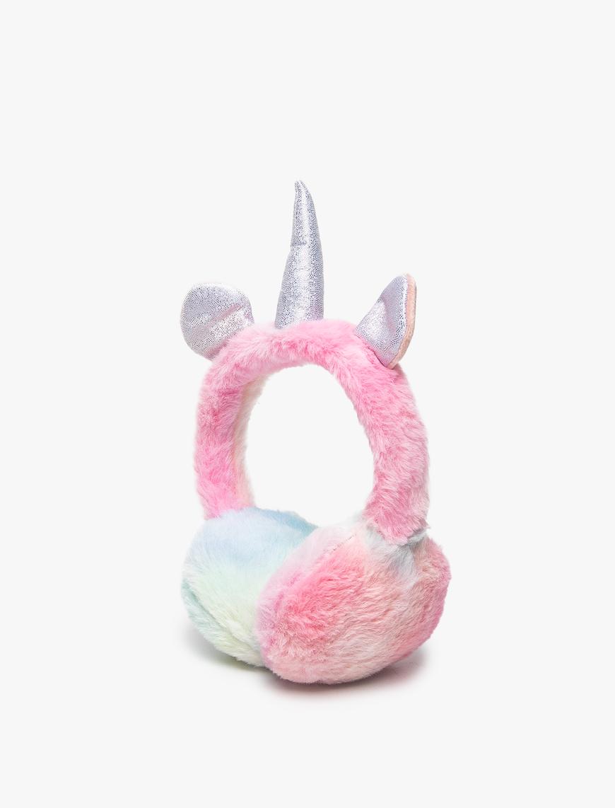  Kız Çocuk Peluş Koruyucu Kulaklık Unicorn Temalı