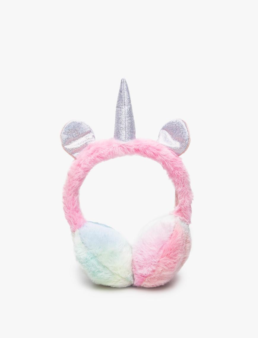  Kız Çocuk Peluş Koruyucu Kulaklık Unicorn Temalı