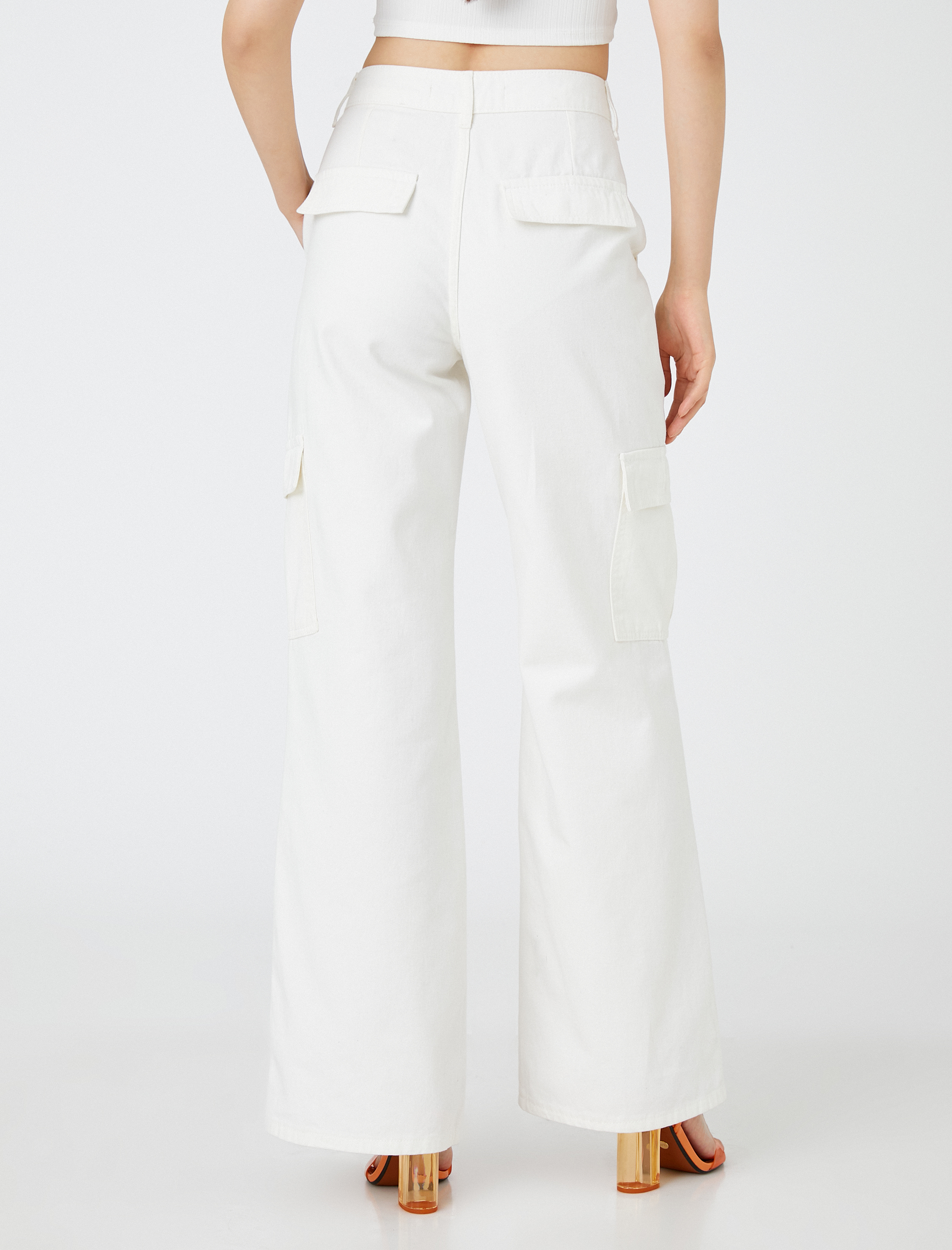   Kargo Pantolon Yüksek Bel Cep Detaylı