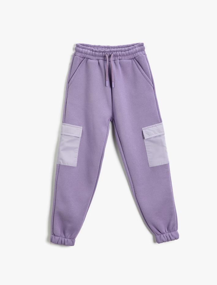 Kız Çocuk Basic Kargo Jogger Eşofman Altı Cepli Beli Bağlamalı