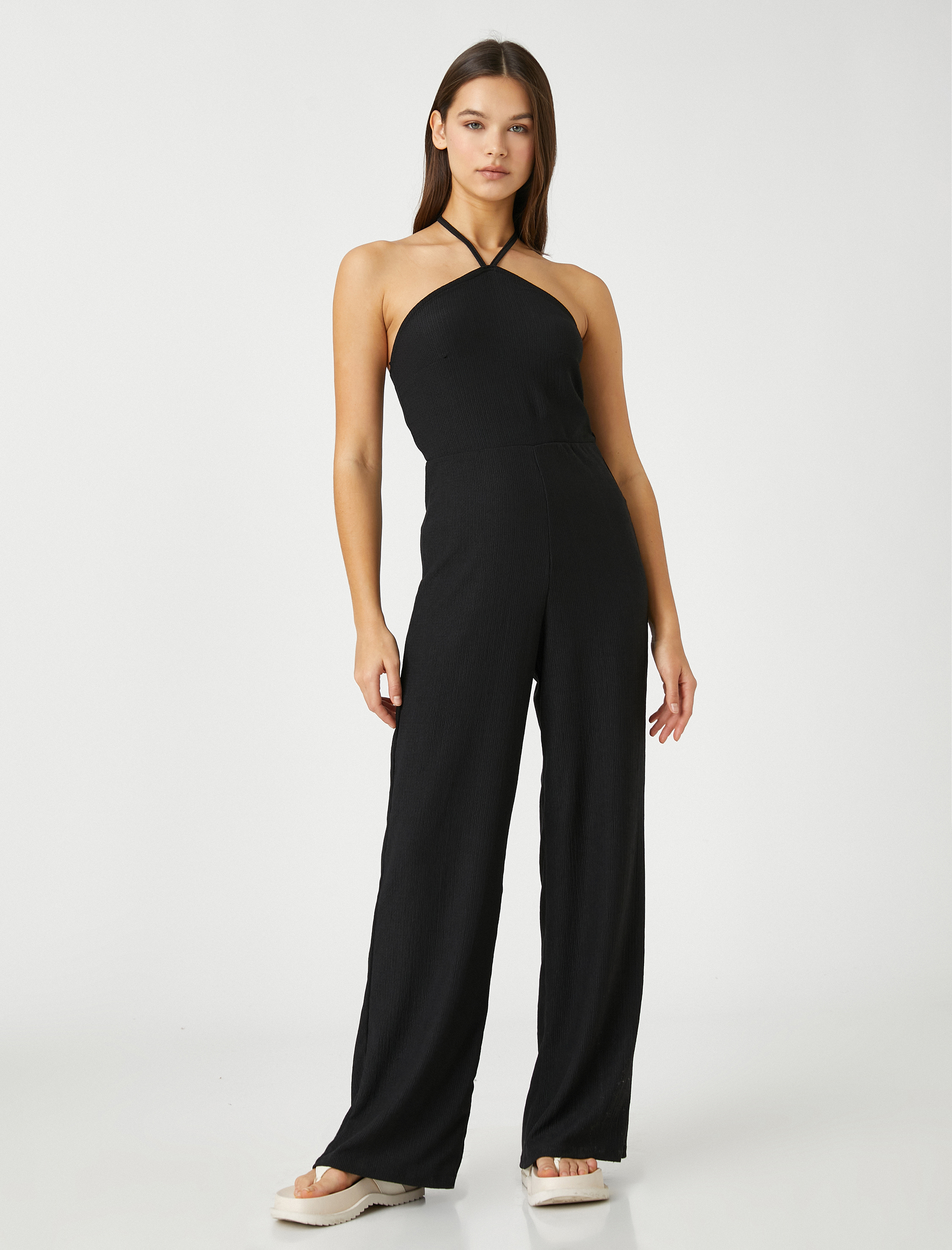   Halter Yaka Tulum Bol Paça  Bürümcük