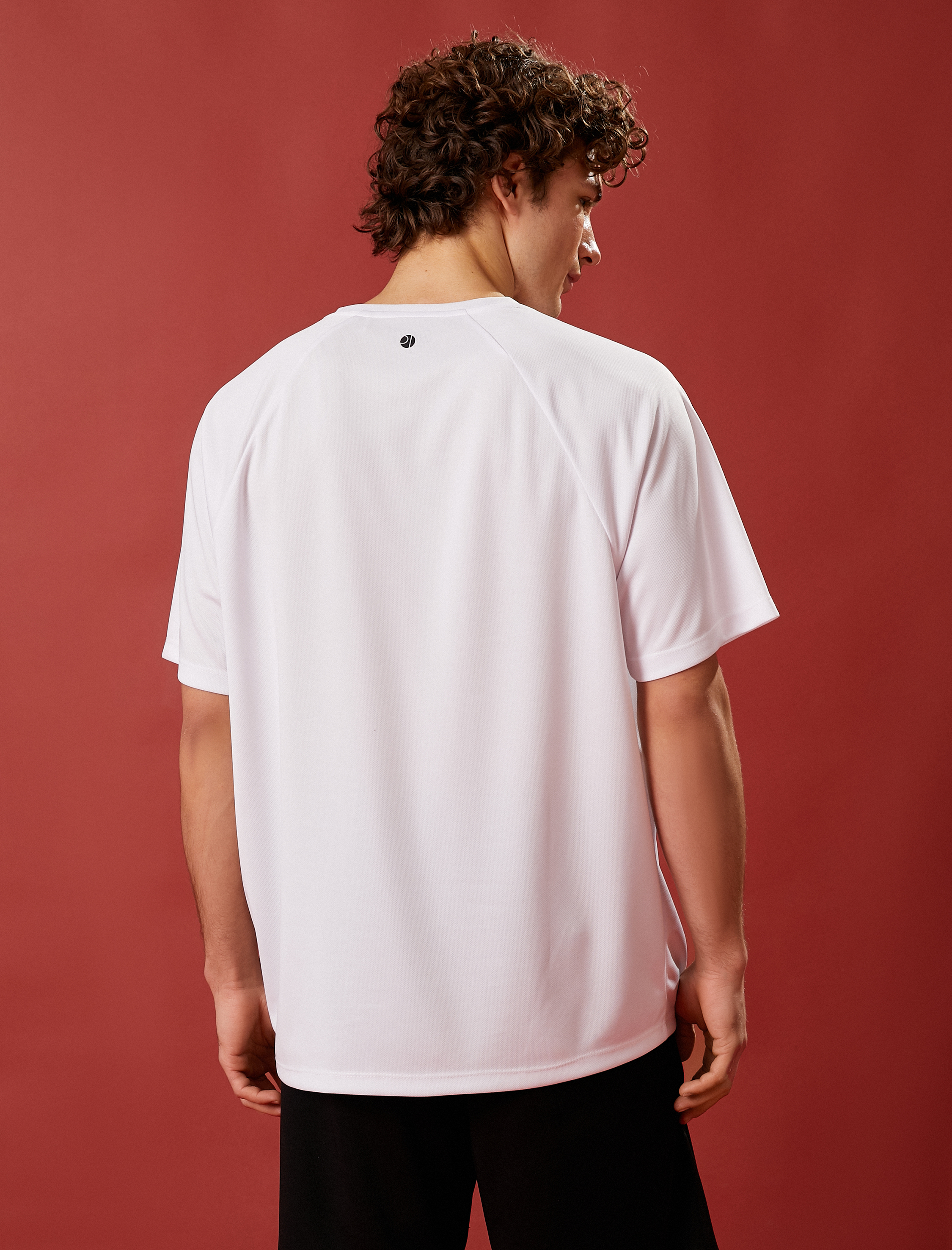   Oversize Spor Tişört Basketbol Baskılı Bisiklet Yaka Nefes Alan Kumaş