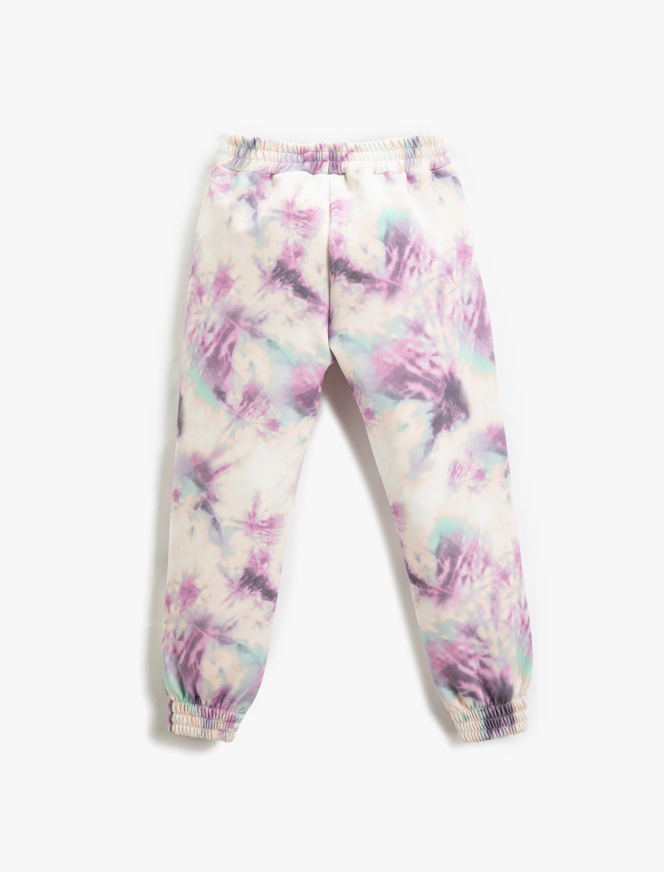  Kız Çocuk Jogger Eşofman Altı Renk Kontrastlı Cepli Etiket Detaylı Beli Lastikli Şardonlu