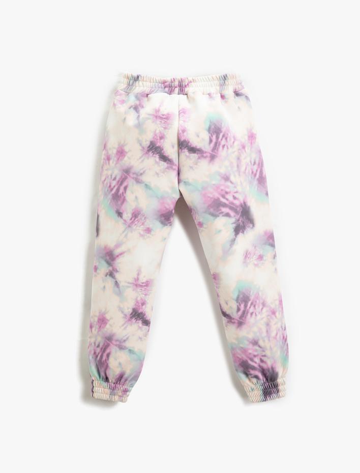 Kız Çocuk Jogger Eşofman Altı Renk Kontrastlı Cepli Etiket Detaylı Beli Lastikli Şardonlu