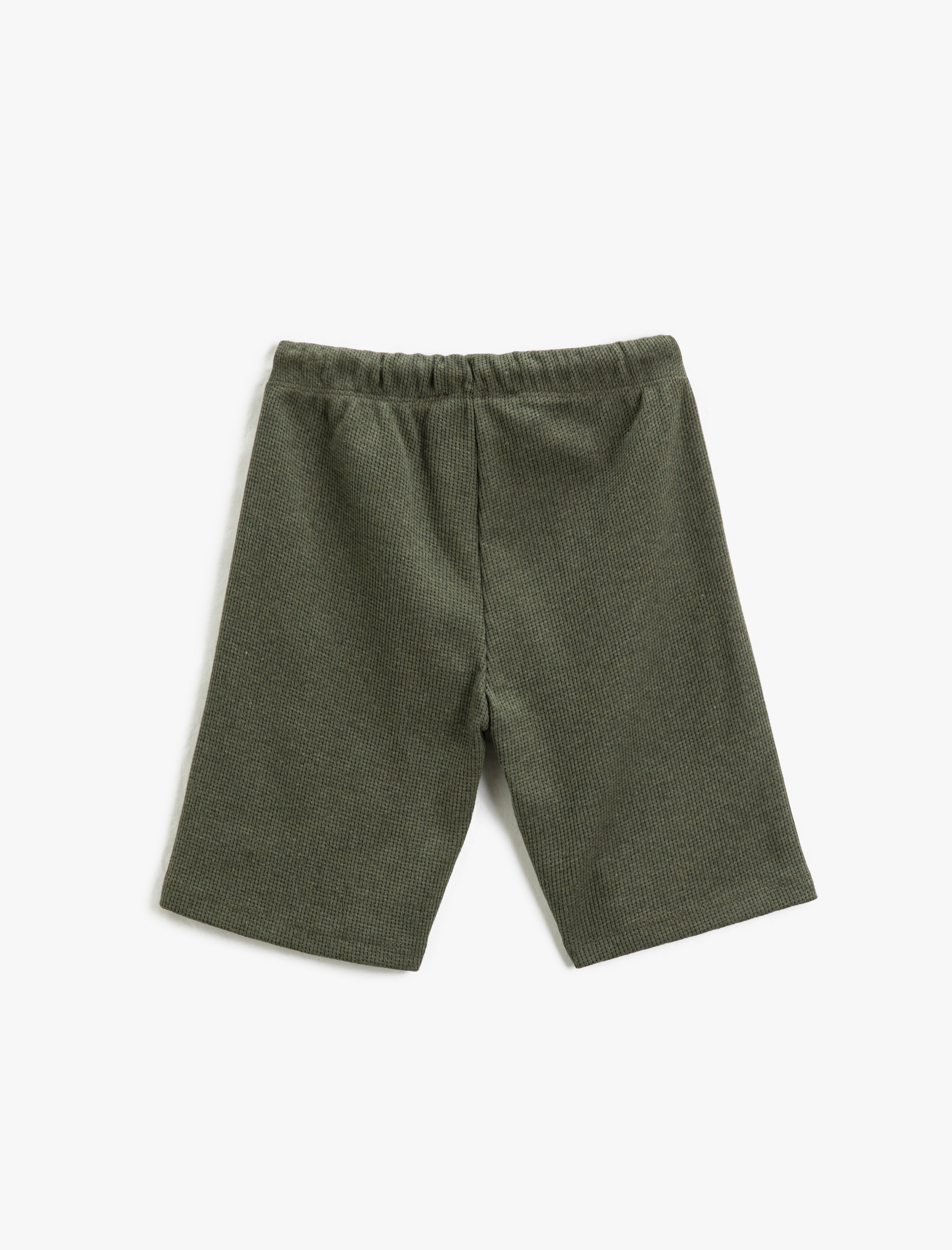  Erkek Çocuk Beli Bağlamalı Basic Şort Dokulu