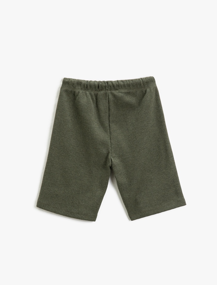 Erkek Çocuk Beli Bağlamalı Basic Şort Dokulu