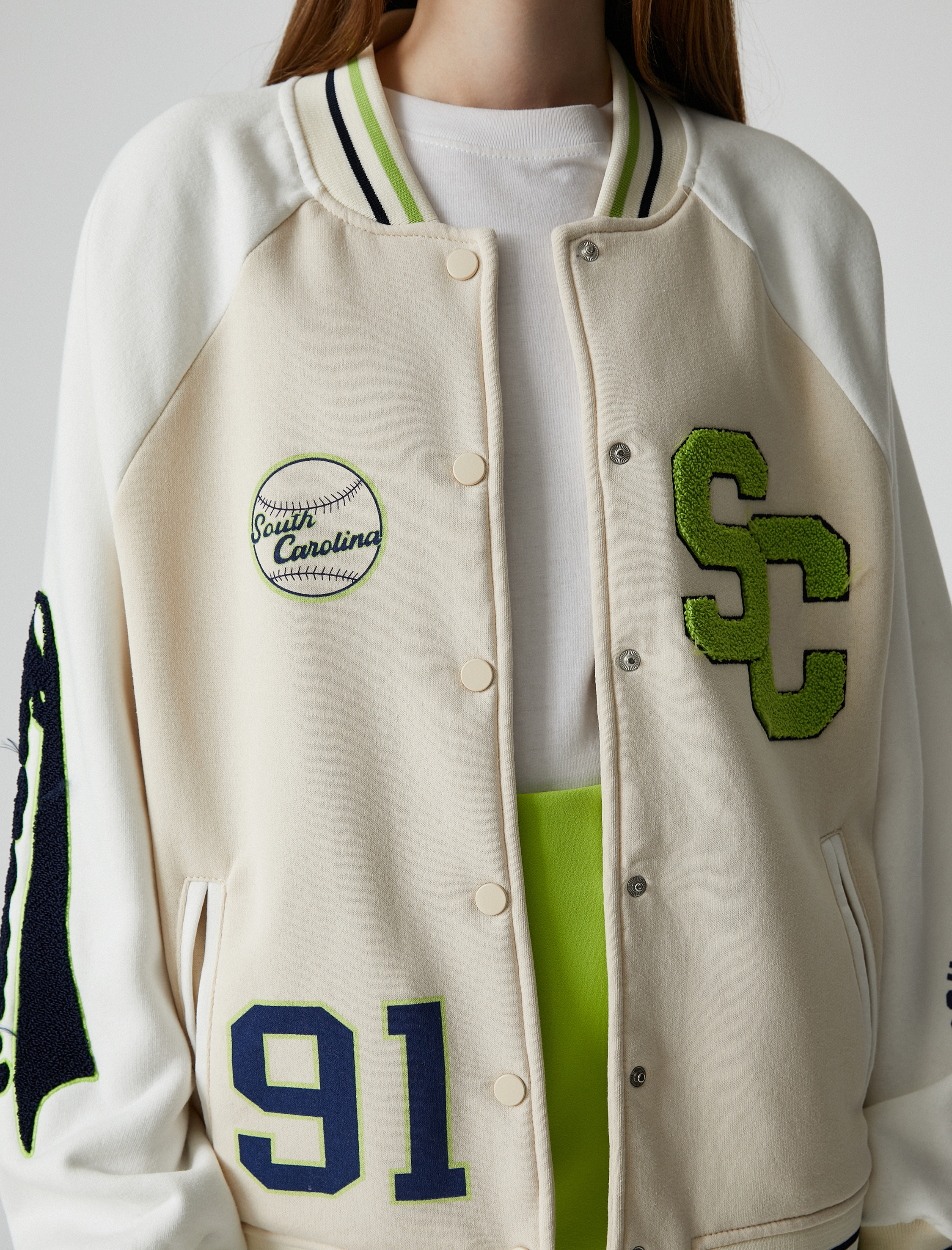   Şardonlu Kolej Ceket Baskılı Nakışlı Ribanalı Cep Detaylı