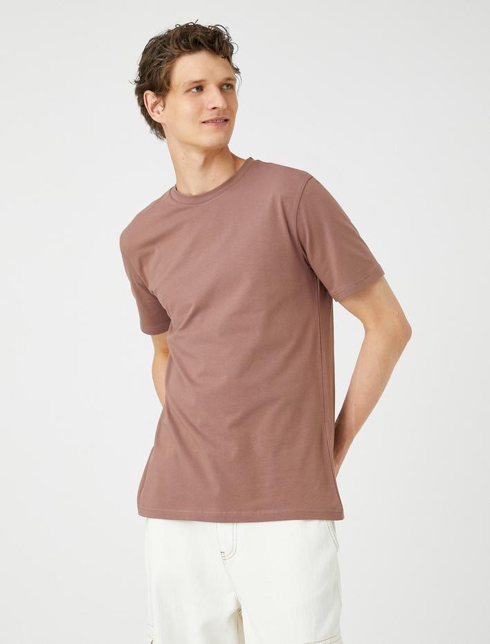  Basic Tişört Kısa Kollu Bisiklet Yaka Dar Kesim