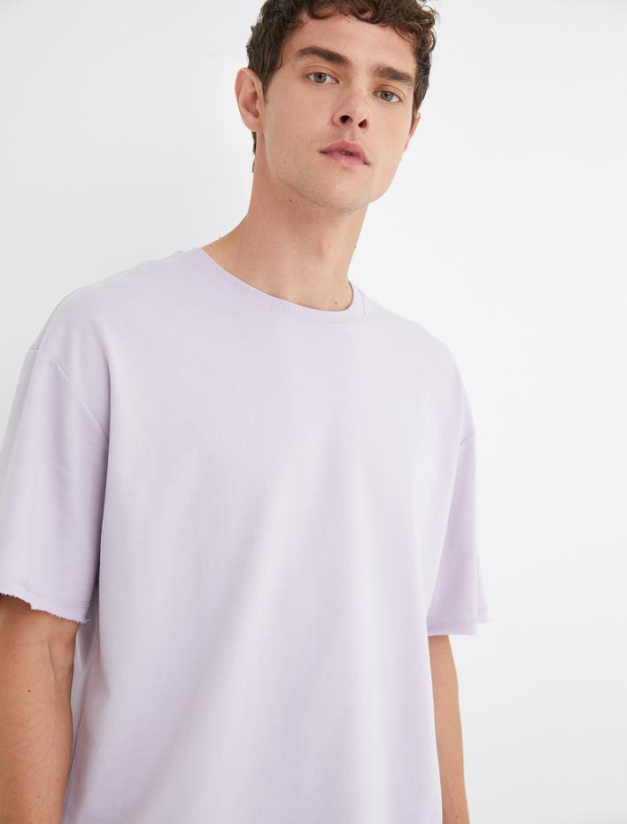  Basic Oversize Tişört Bisiklet Yaka Kısa Kollu