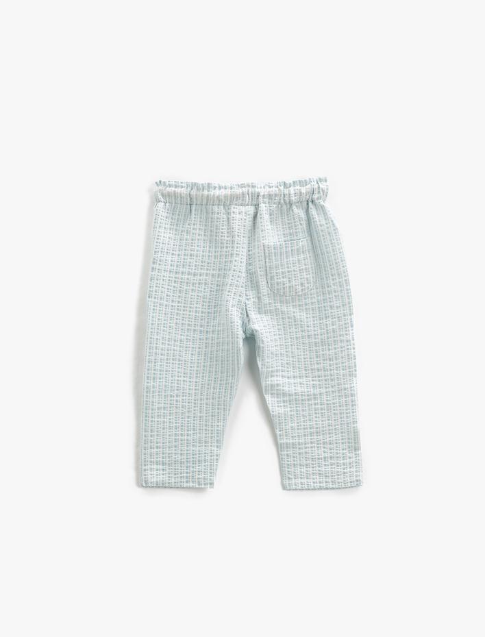 Erkek Bebek Pantolon Slim Fit Beli Bağlamalı Dokulu