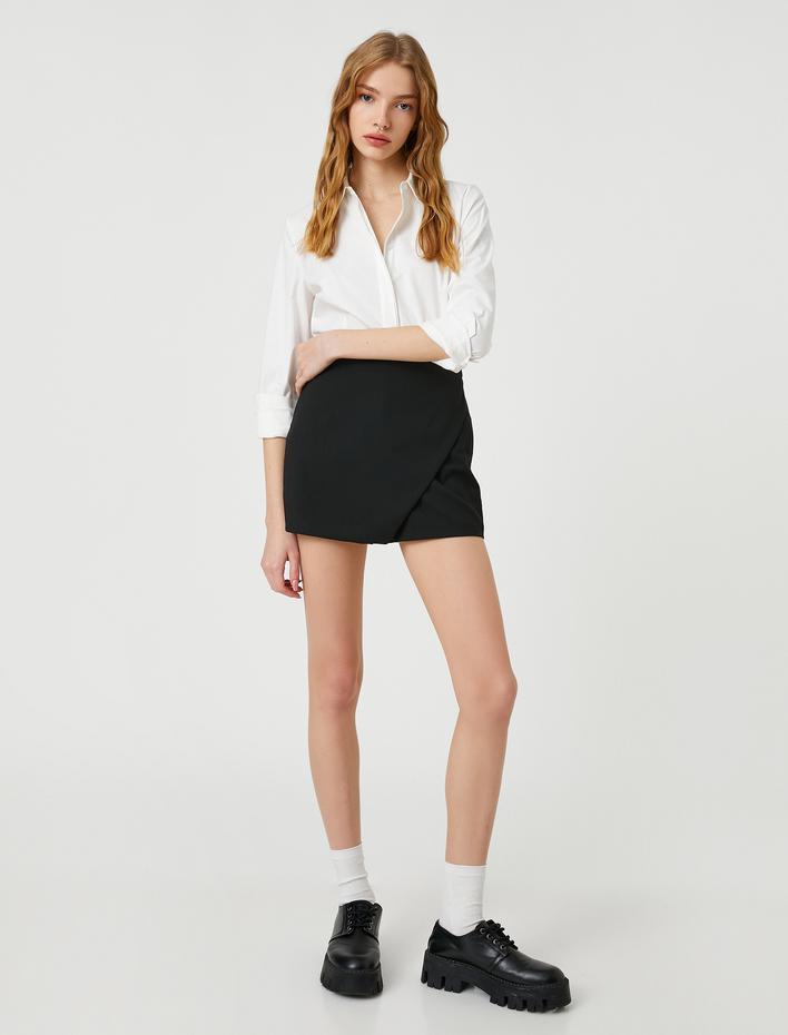  Basic Poplin Gömlek Gizli Düğmeli Uzun Kollu