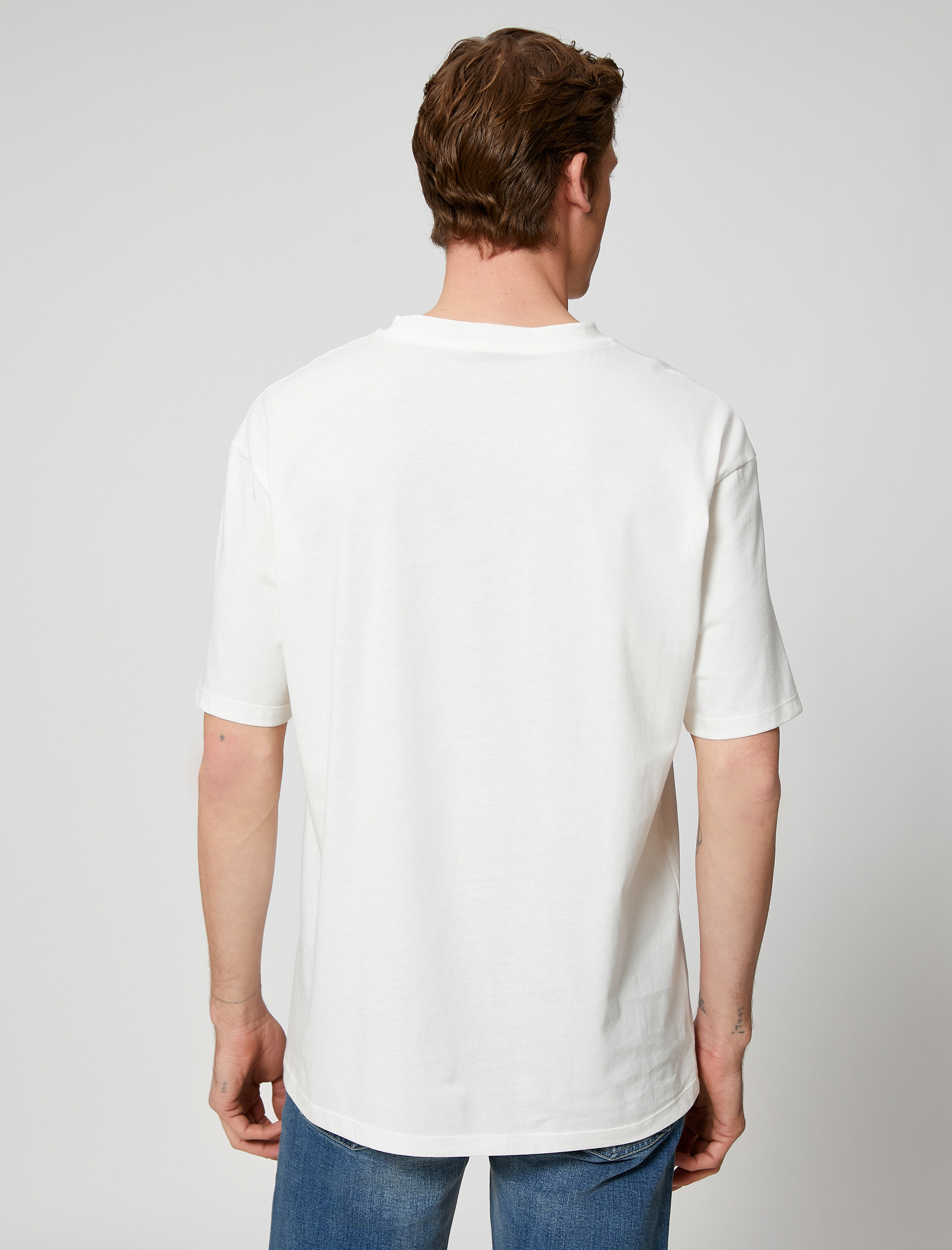   Basic Oversize Tişört Bisiklet Yaka Kısa Kollu