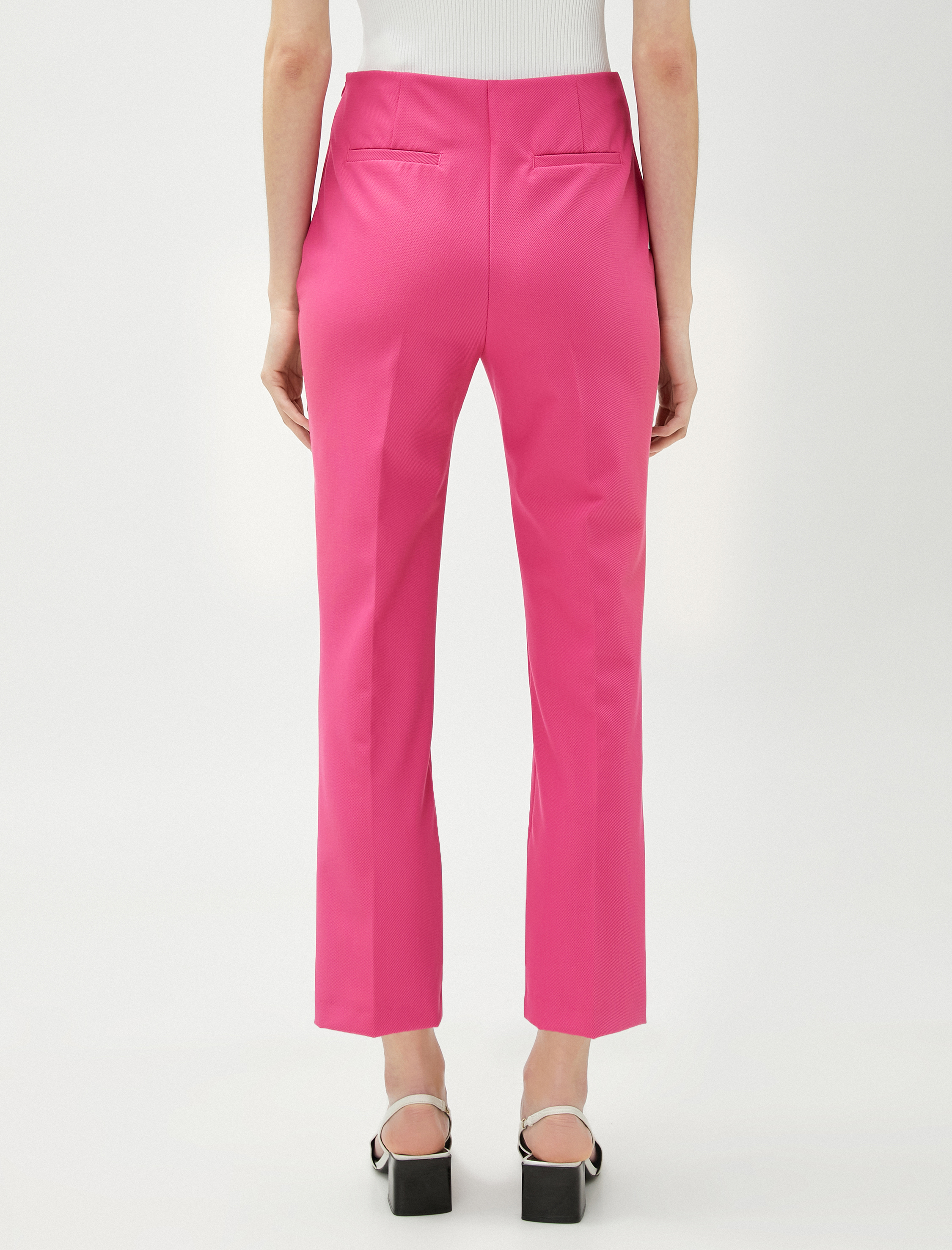   Crop Cigarette Pantolon Düz Paça Cep Detaylı