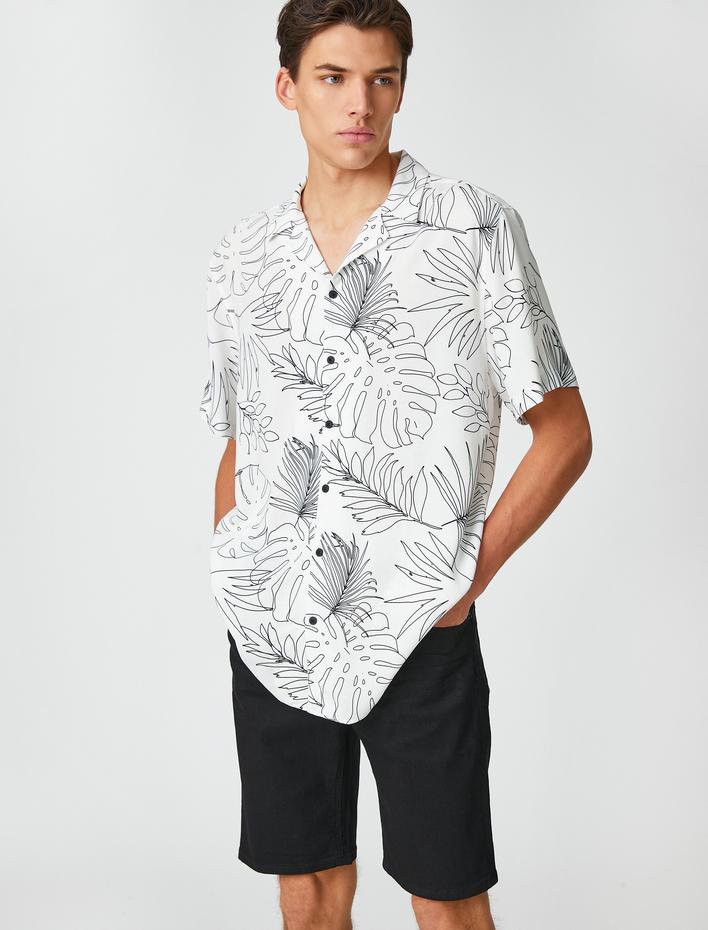  Basic Kot Şort Cepli Düğmeli Pamuklu