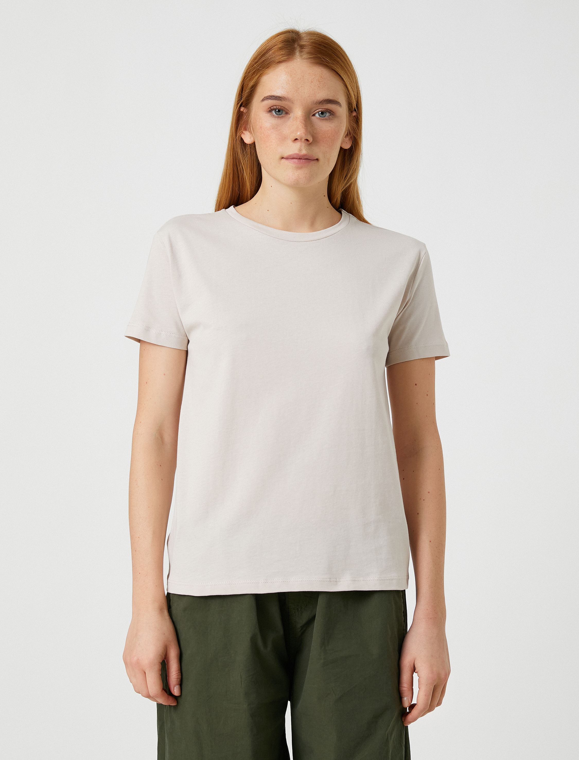   Basic Tişört Kısa Kollu Bisiklet Yaka