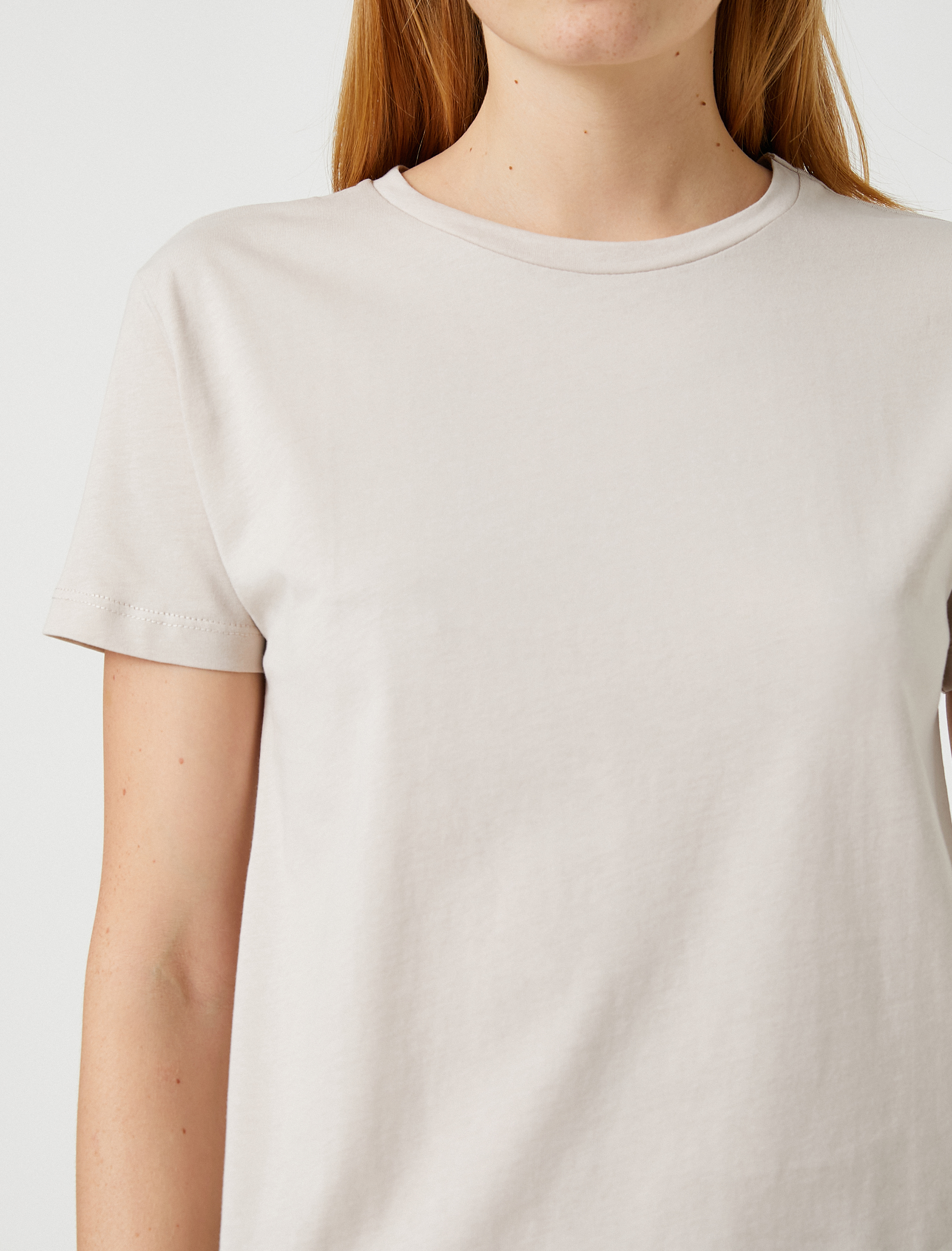   Basic Tişört Kısa Kollu Bisiklet Yaka