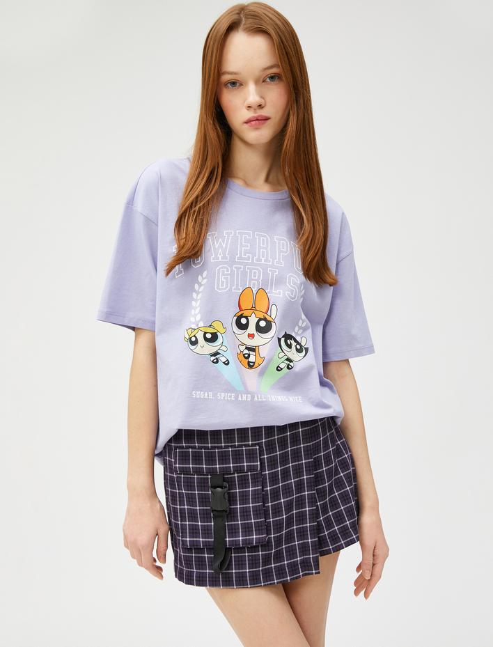  Powerpuff Girls Tişört Oversize Bisiklet Yaka Kısa Kollu Lisanslı Pamuklu