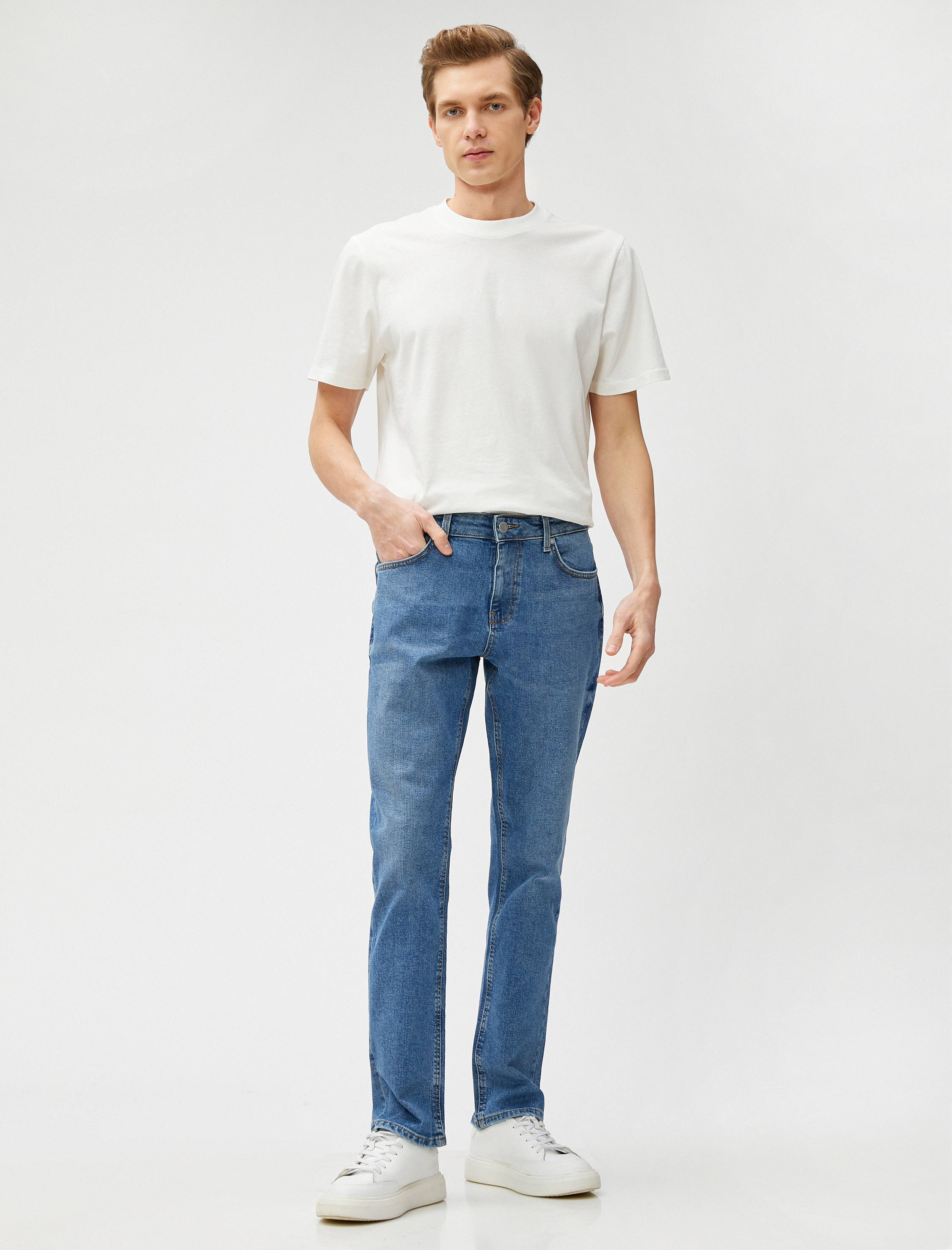   Straight Fit Boru Paça Kot Pantolon - Mark Jean