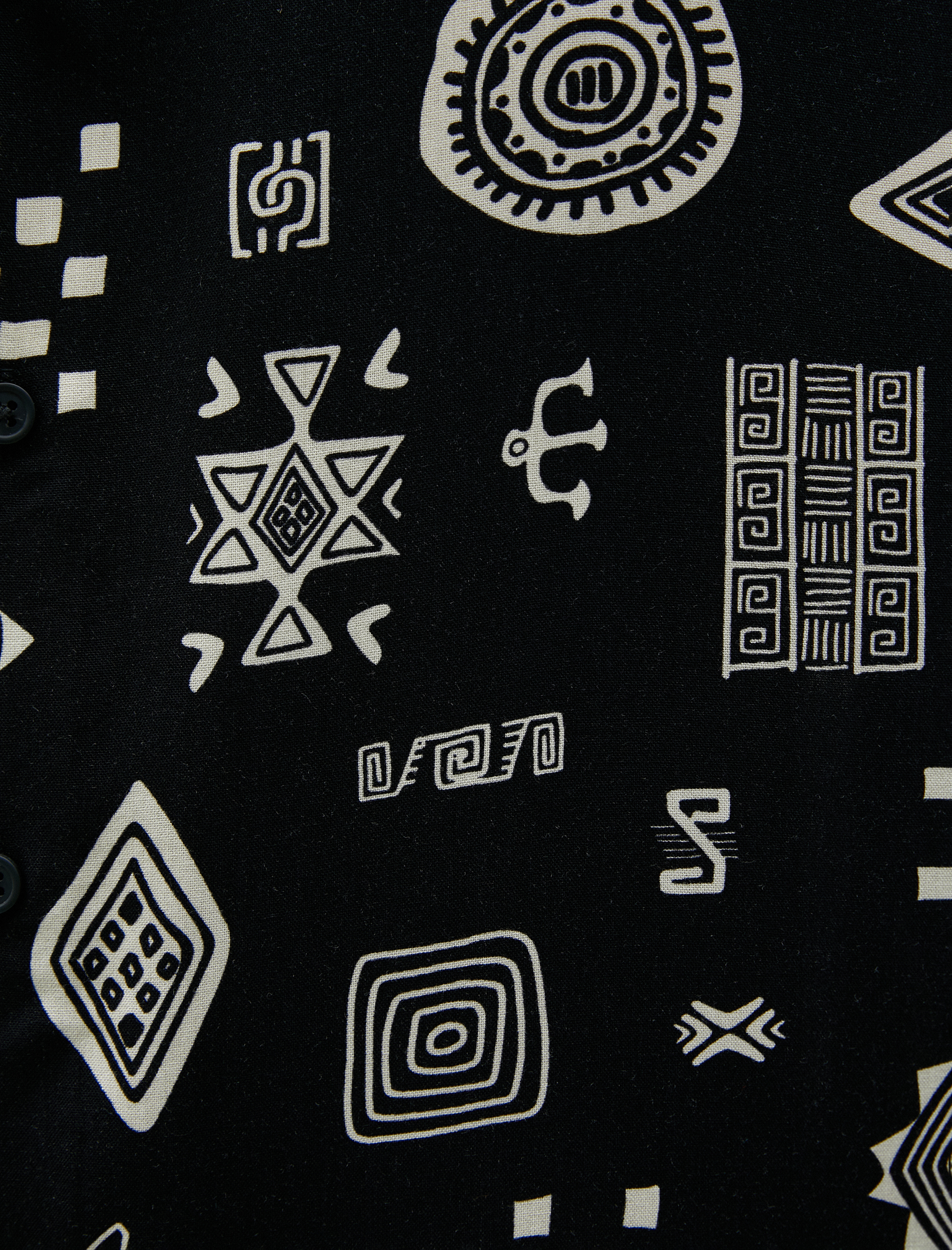   Yazlık Gömlek Kısa Kollu Etnik Detaylı Klasik Yaka