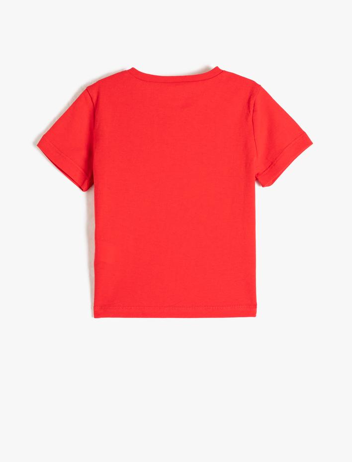 Kız Çocuk Tişört Kısa Kollu Baskılı Pul Payet İşlemeli Pamuklu