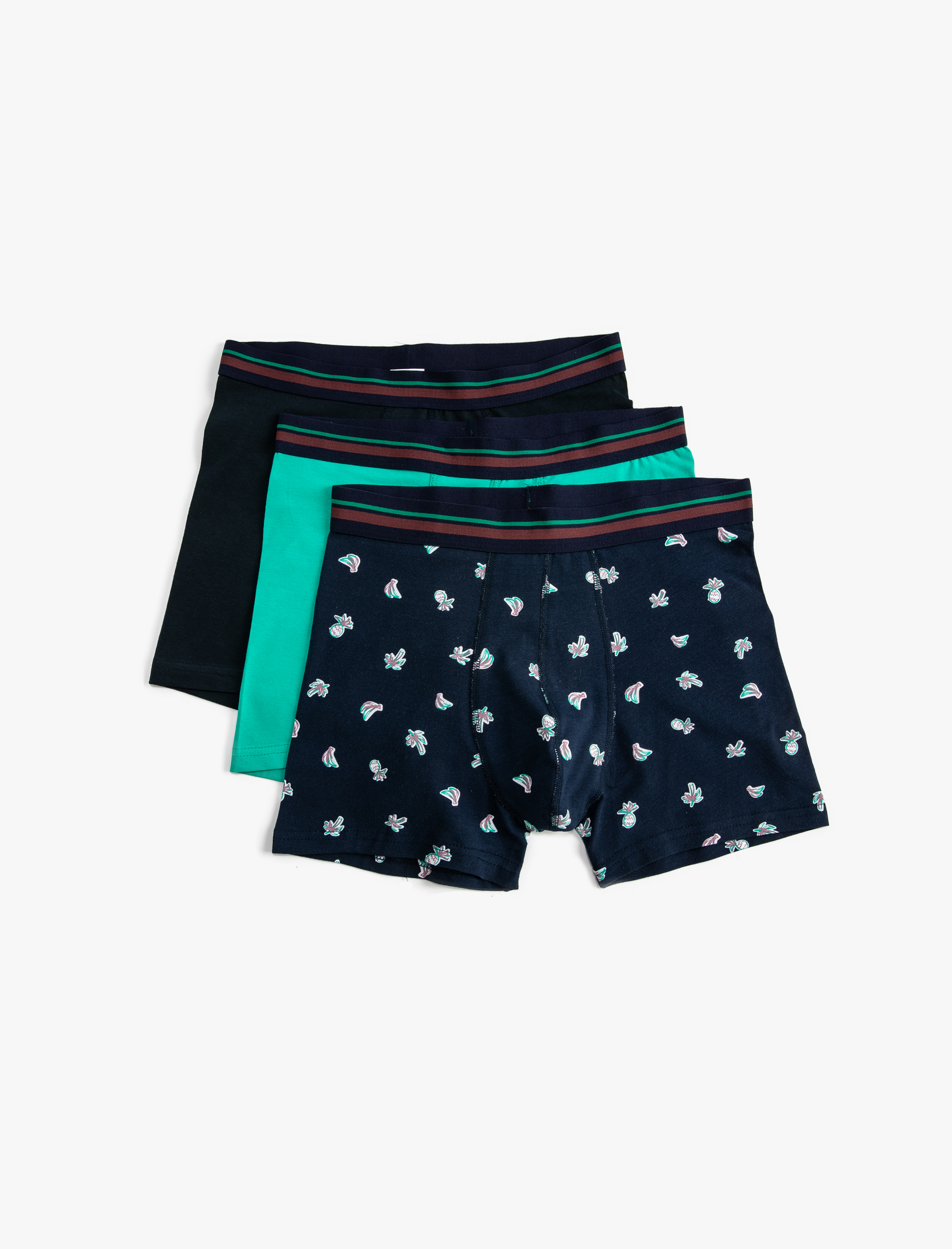   3'lü Boxer Seti Meyve Baskılı Pamuklu