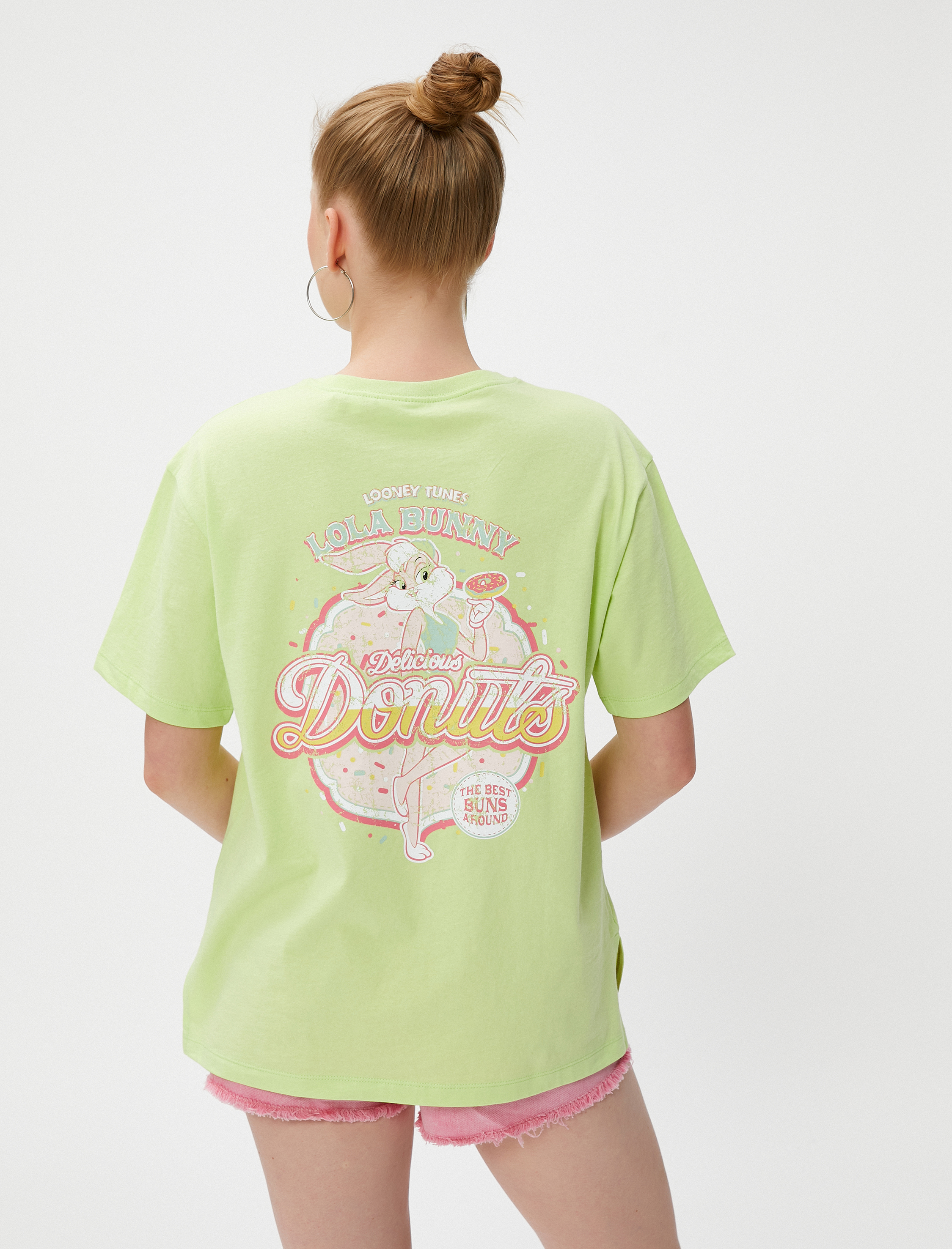 Lola Bunny Tişört Oversize Lisanslı Kısa Kollu Bisiklet Yaka Pamuklu