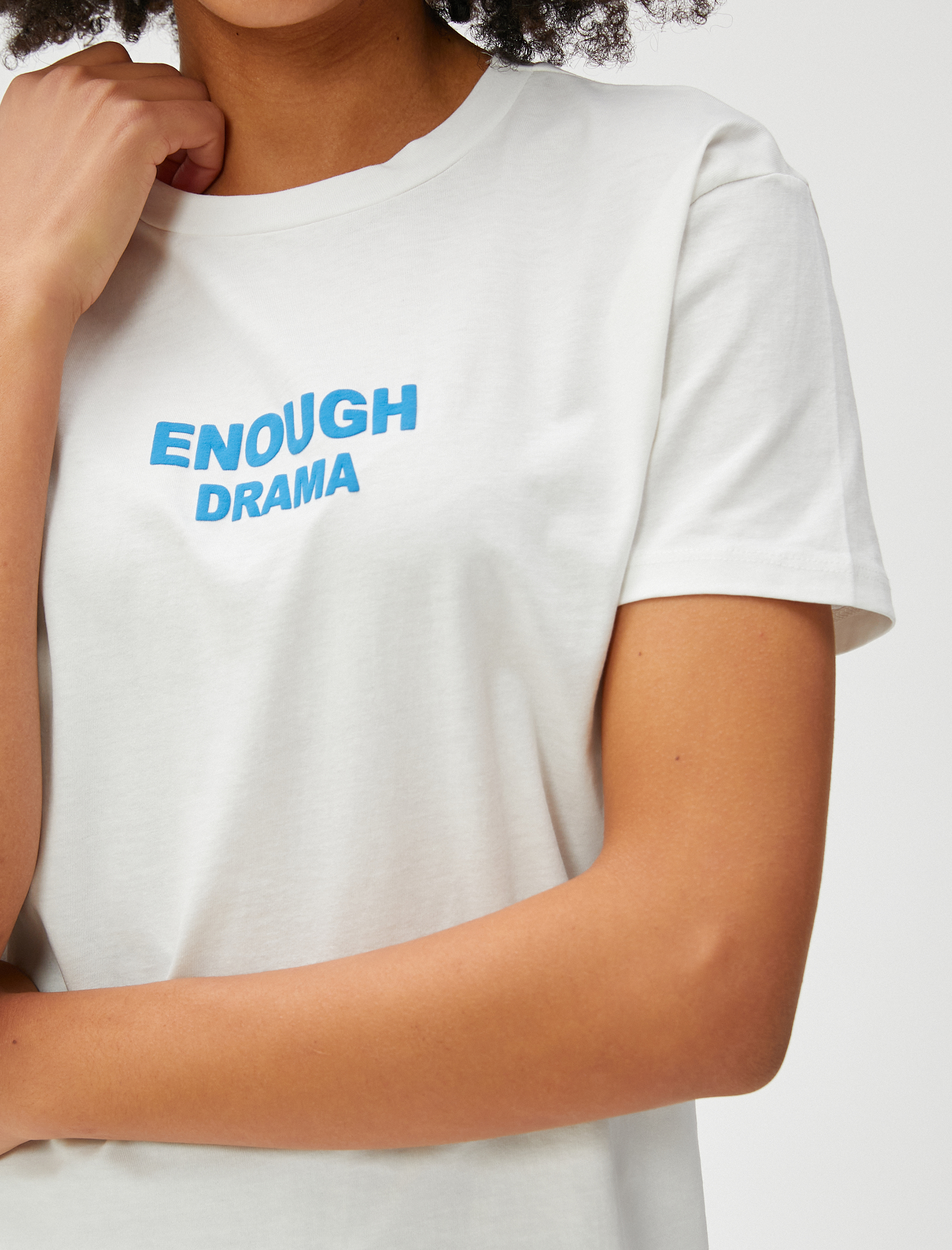   Baskılı Tişört Kısa Kollu Bisiklet Yaka Pamuklu