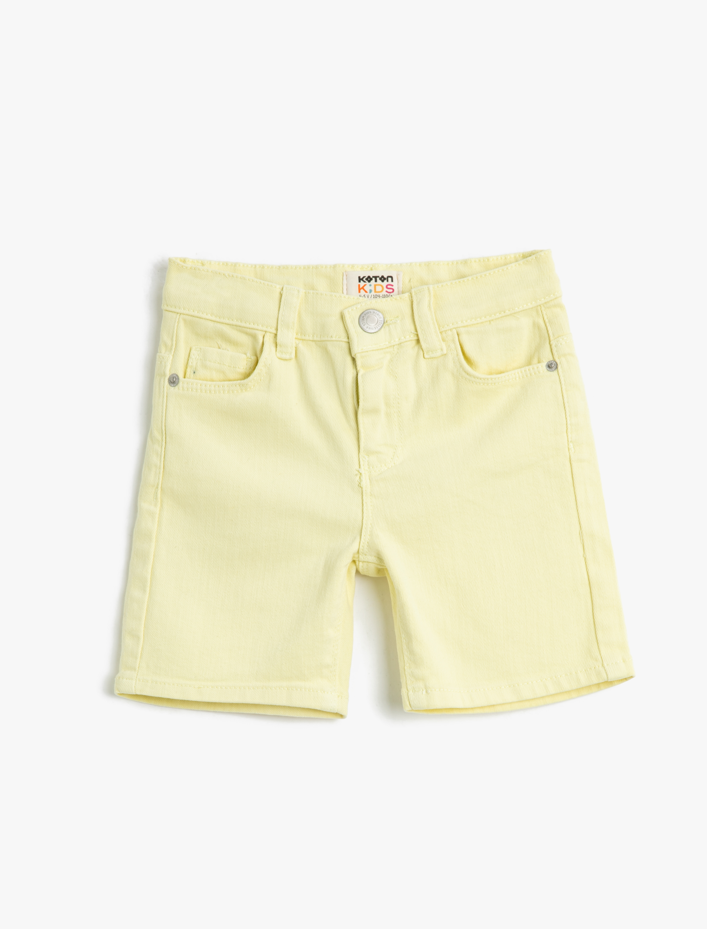 Erkek Çocuk Kot Şort Basic Cepli Pamuklu Beli Ayarlanabilir Lastikli