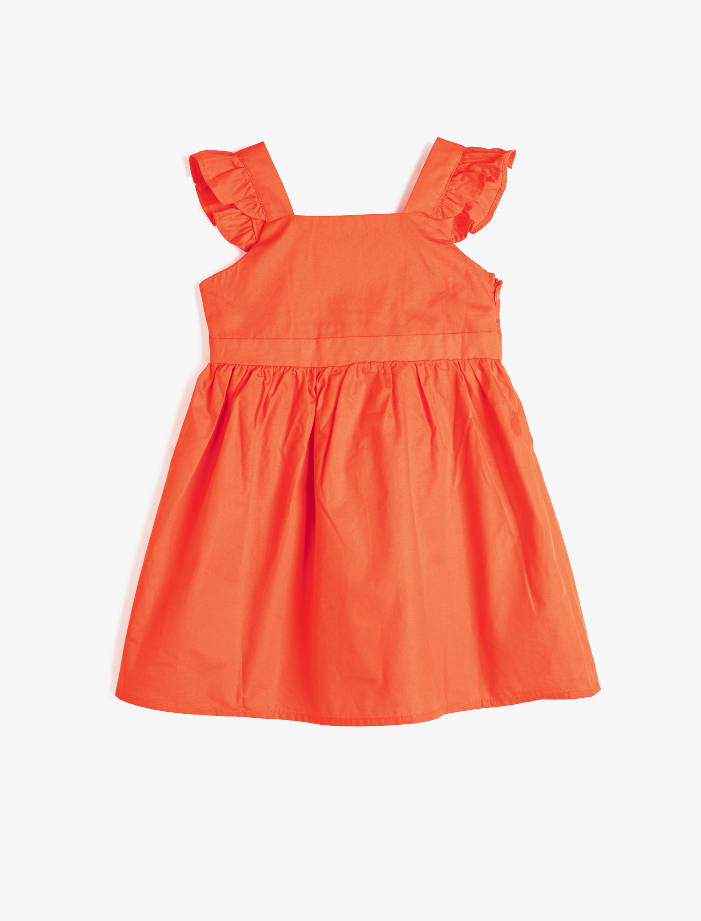  Kız Bebek Elbise Midi Kolsuz Askılı Fırfırlı Pamuklu