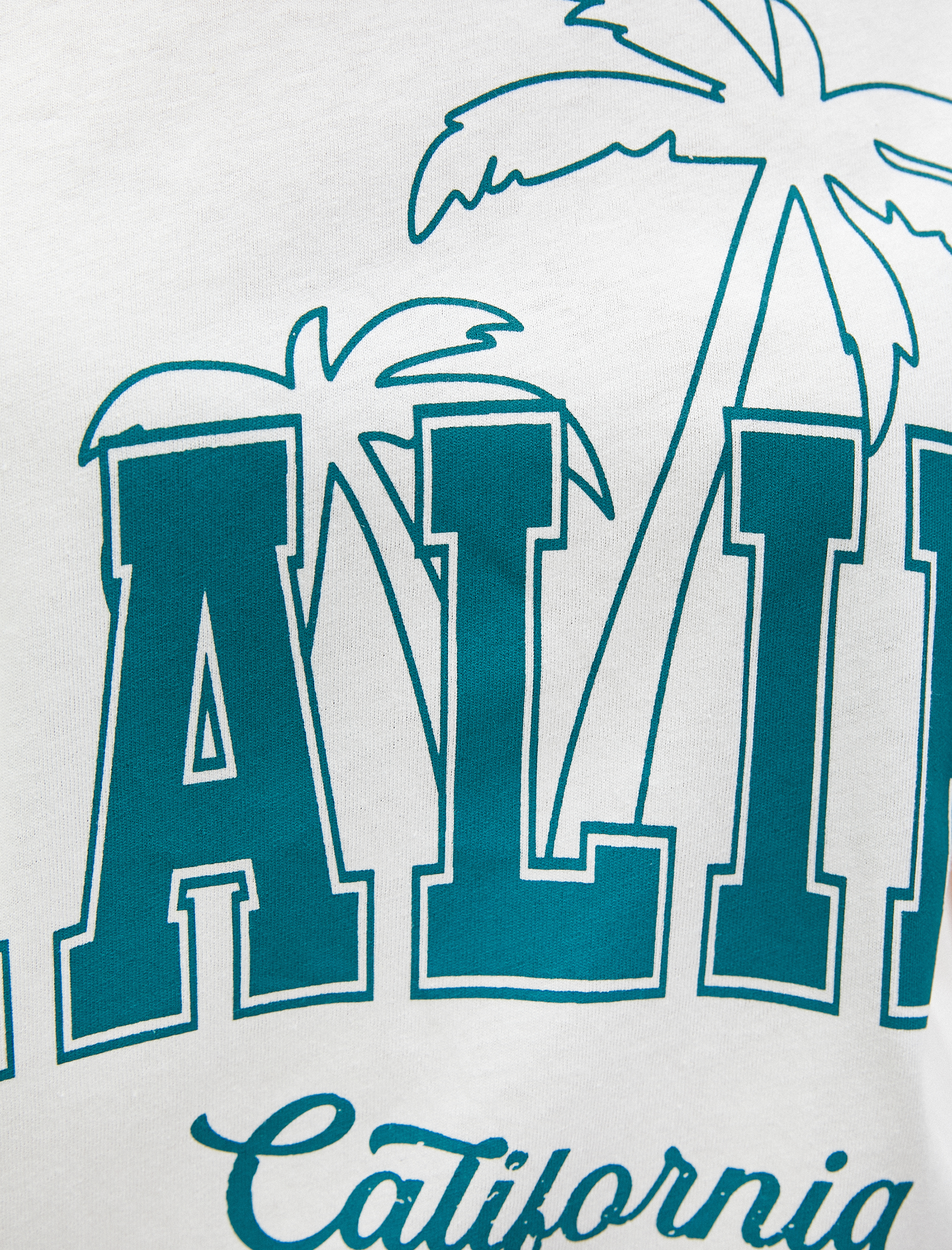   Baskılı Tişört Bisiklet Yaka Kısa Kollu Pamuklu