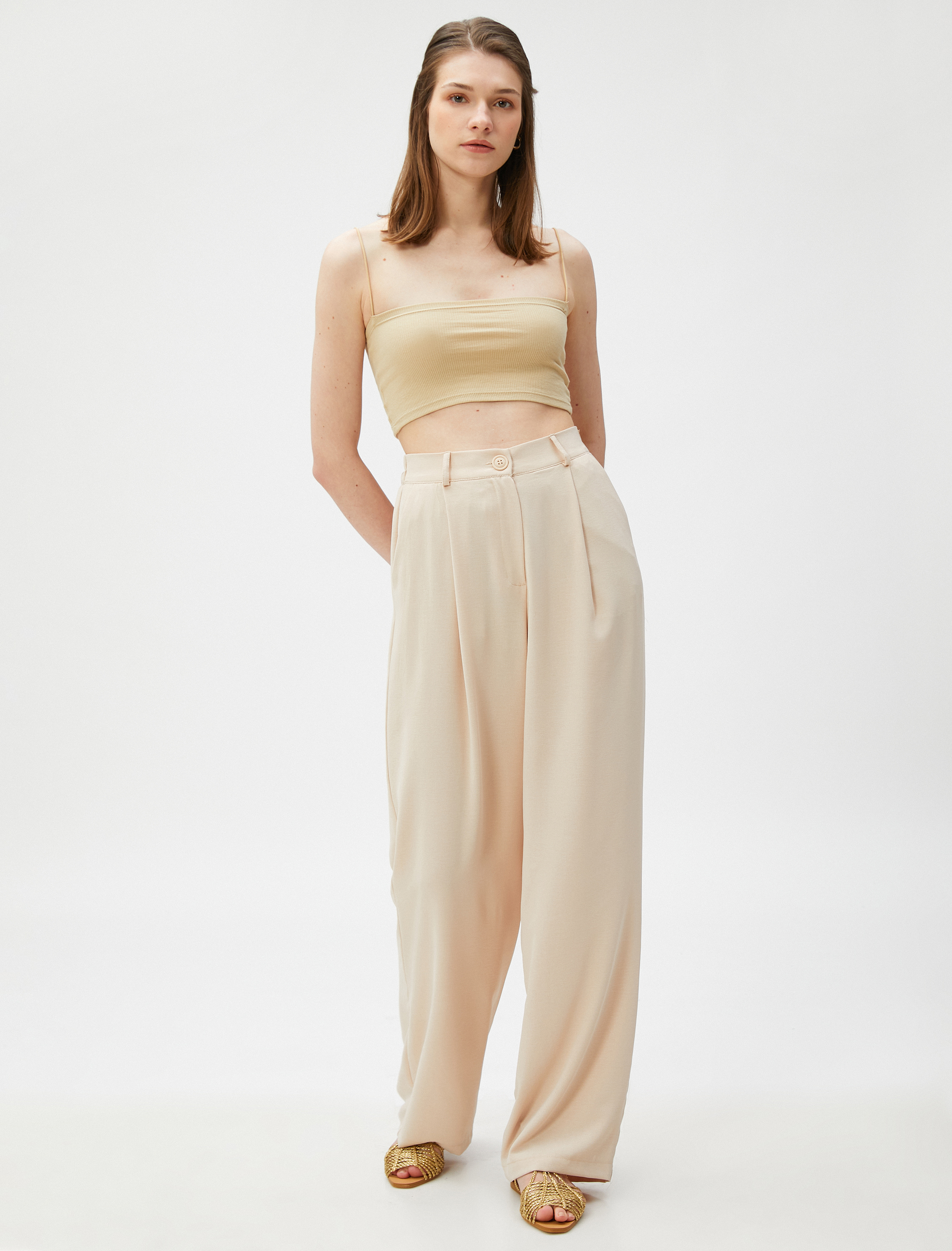   Bol Paça Pileli Pantolon