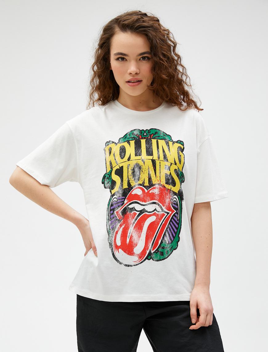   Rolling Stones Tişört Baskılı Lisanslı Kısa Kollu