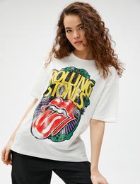 Rolling Stones Tişört Baskılı Lisanslı Kısa Kollu