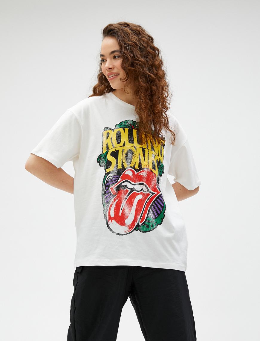   Rolling Stones Tişört Baskılı Lisanslı Kısa Kollu