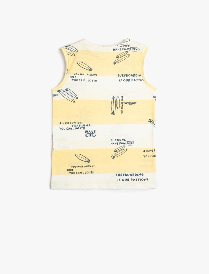 Erkek Çocuk Atlet Kolsuz Baskılı Pamuklu