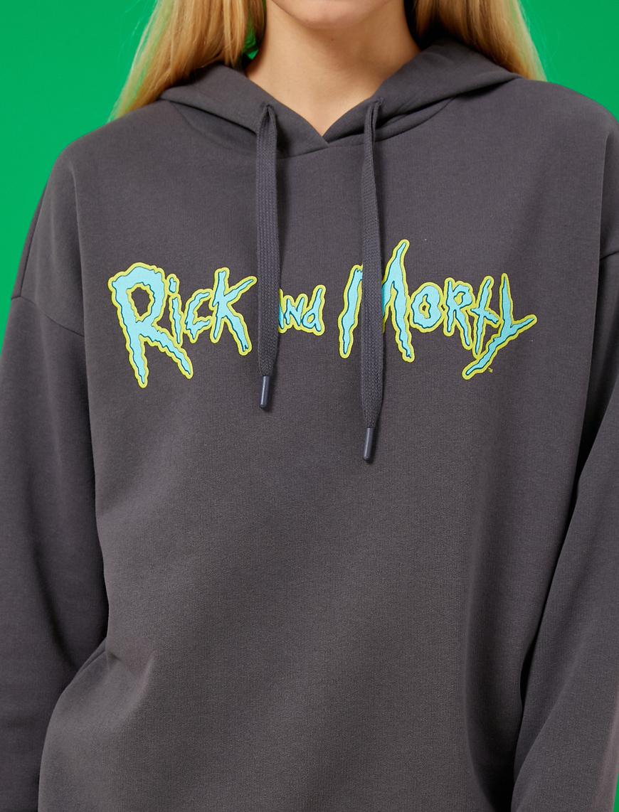   Rick and Morty Lisanslı Sweatshirt İçi Polarlı