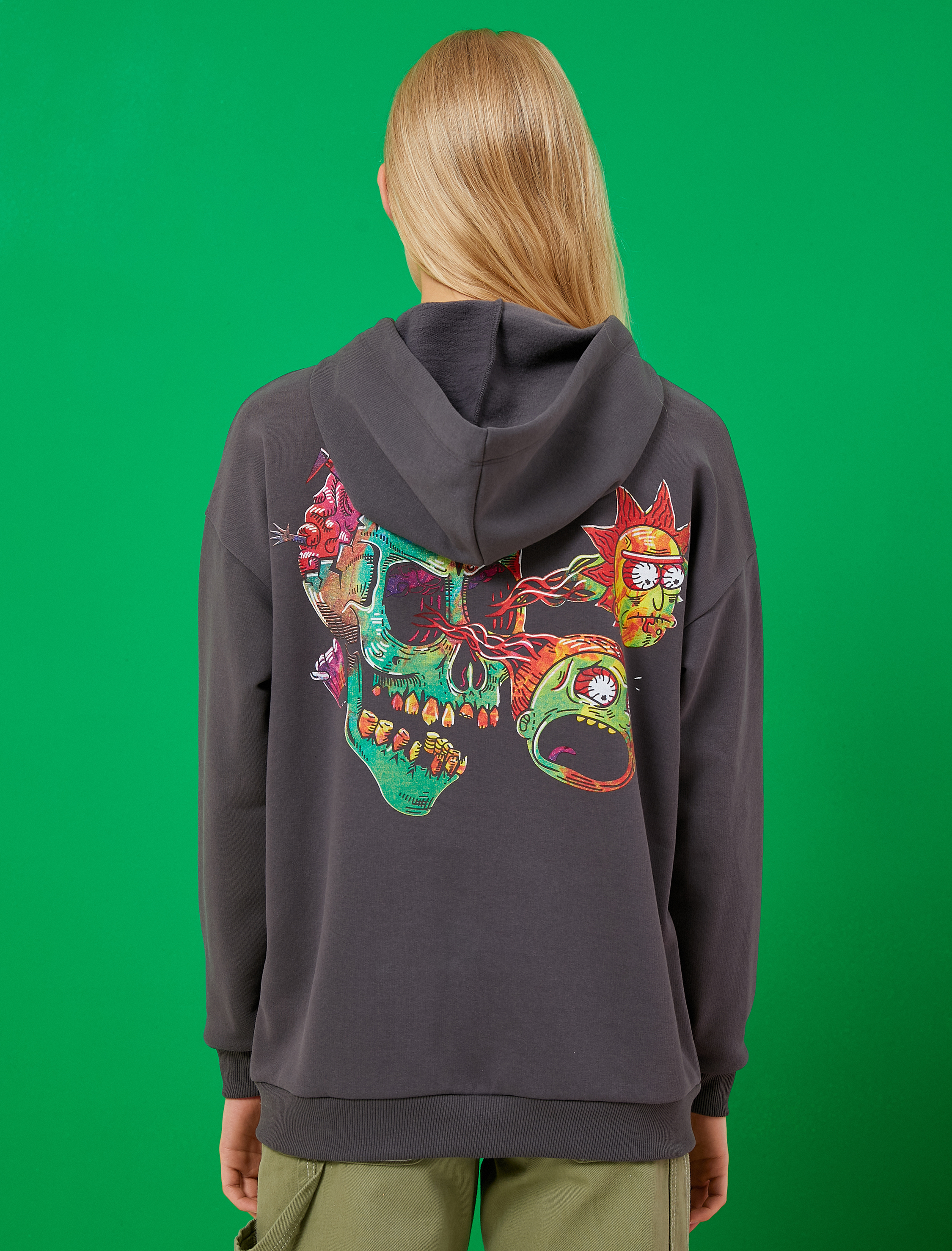   Rick and Morty Lisanslı Sweatshirt İçi Polarlı