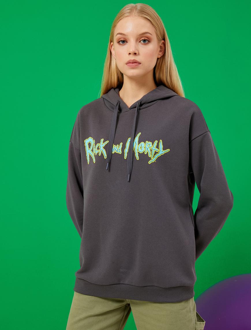   Rick and Morty Lisanslı Sweatshirt İçi Polarlı