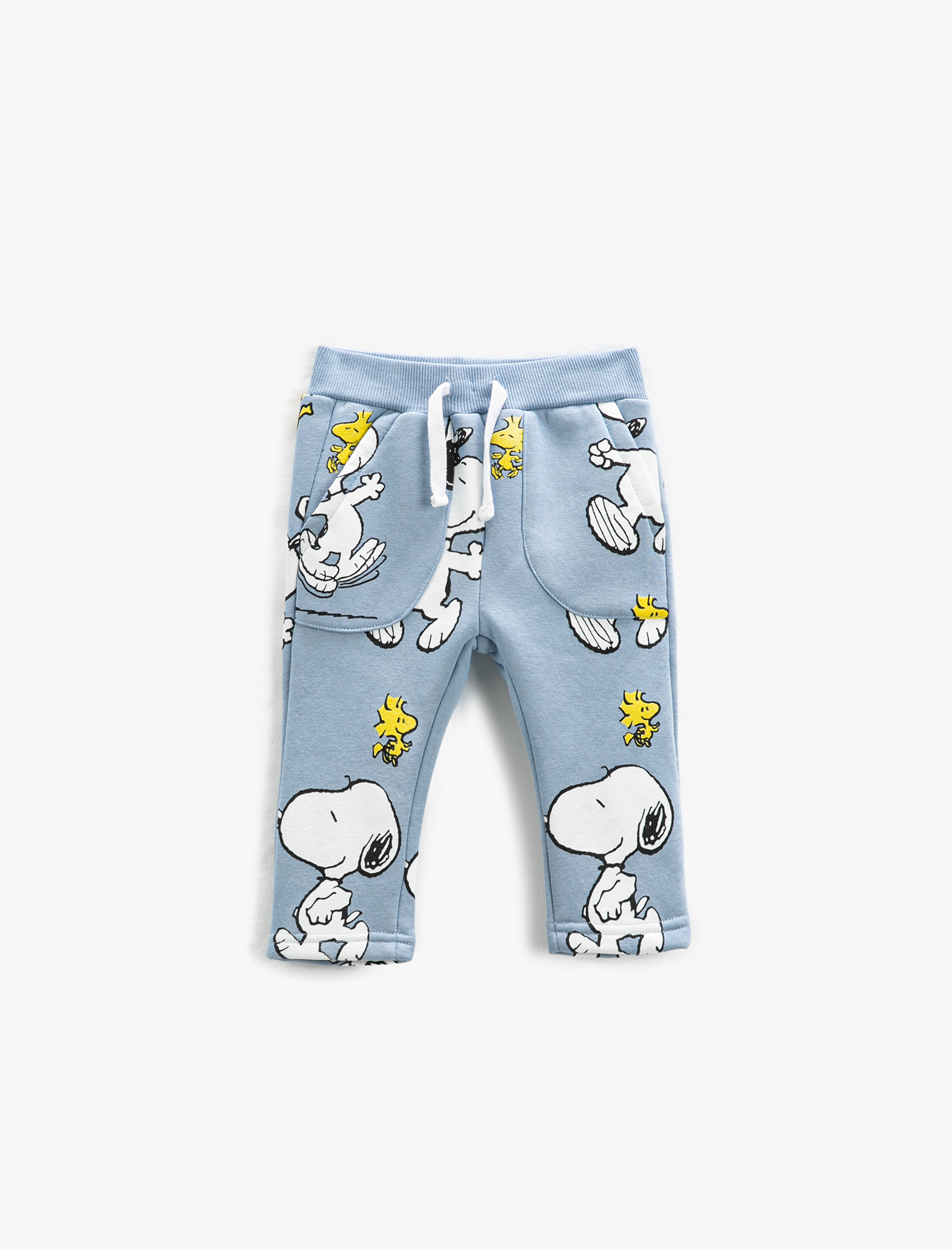  Erkek Bebek Snoopy Eşofman Altı Lisanslı Beli Bağlamalı Cepli Pamuklu