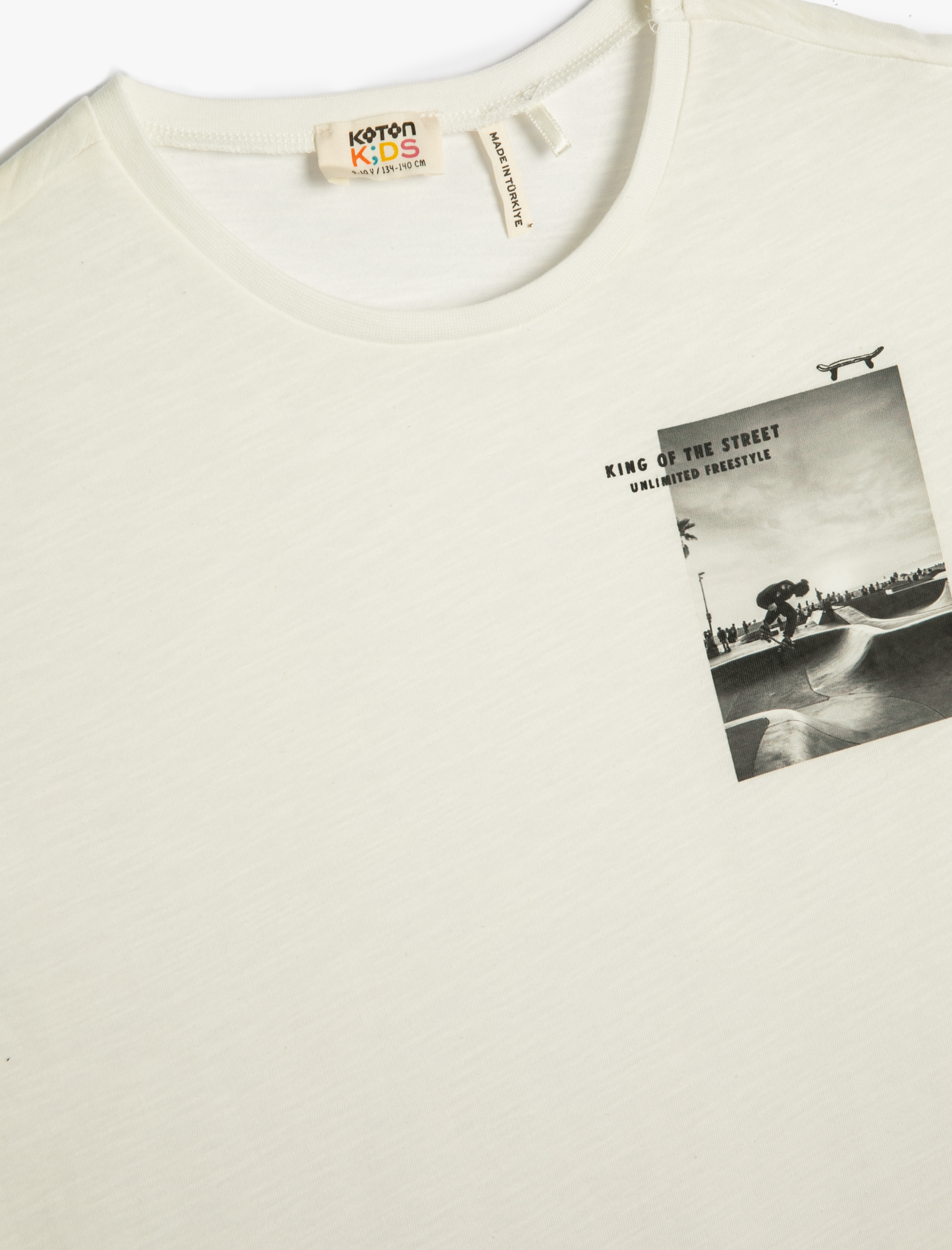  Erkek Çocuk Tişört Kısa Kollu Bisiklet Yaka Baskılı Pamuklu