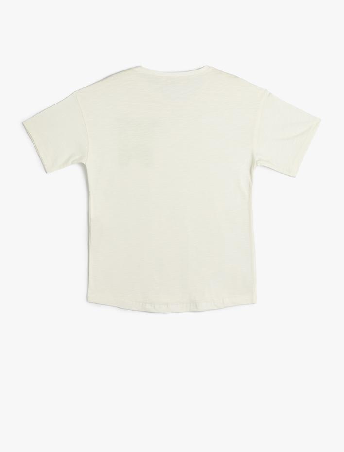 Erkek Çocuk Tişört Kısa Kollu Bisiklet Yaka Baskılı Pamuklu