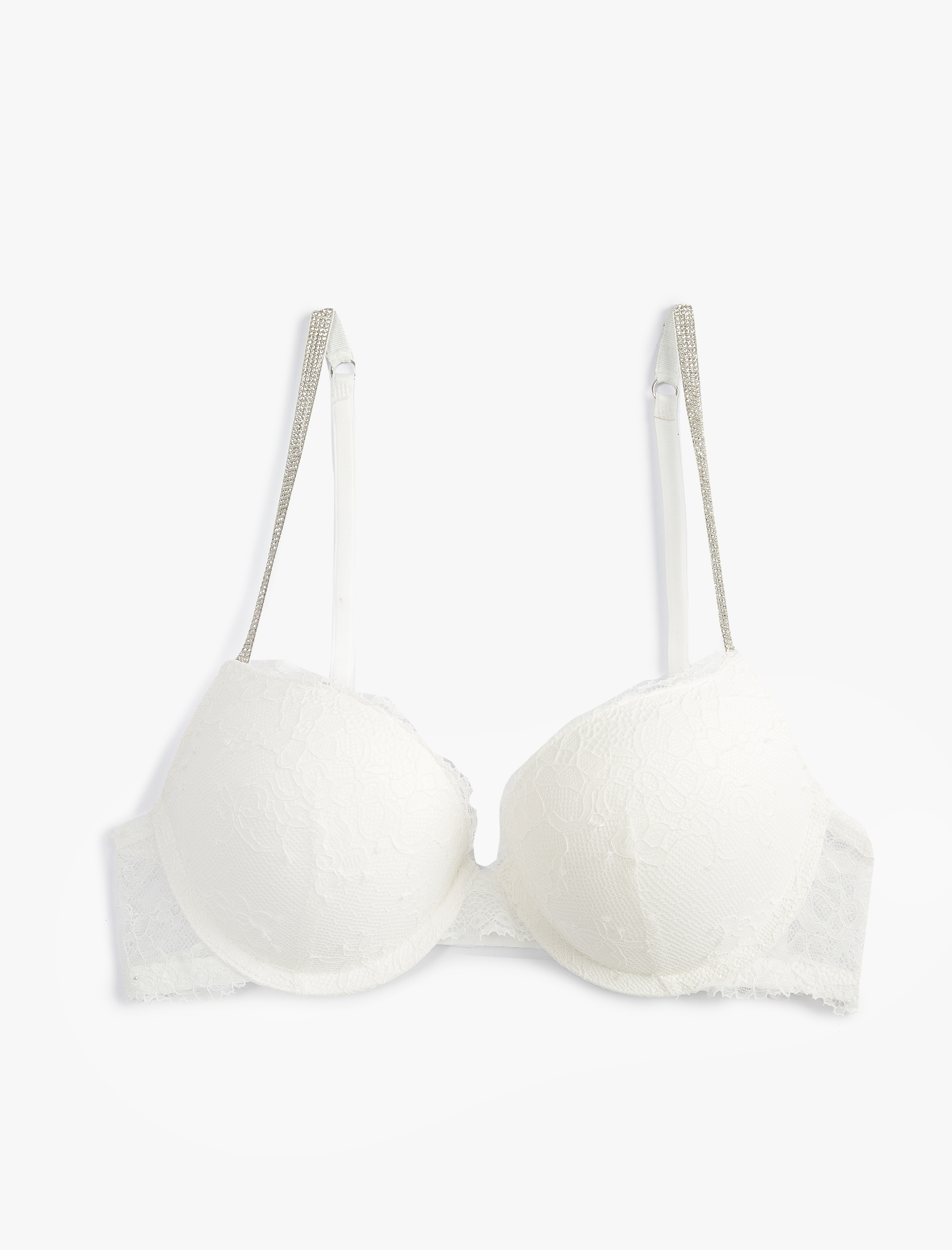   Push Up Sütyen Taşlı Dolgulu Balenli Dantelli Bridal