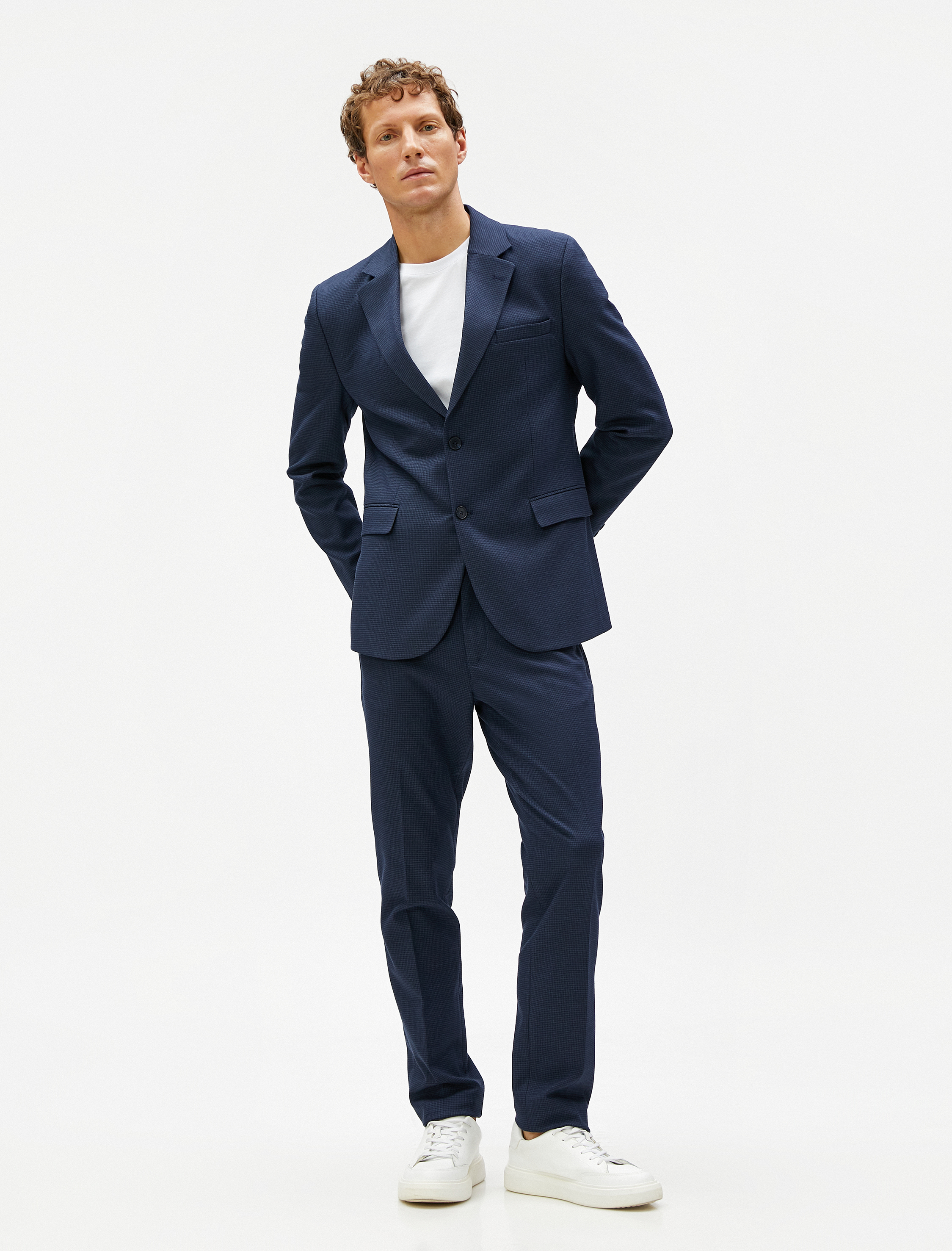   Dokuma Pantolon Düğmeli Cep Detaylı