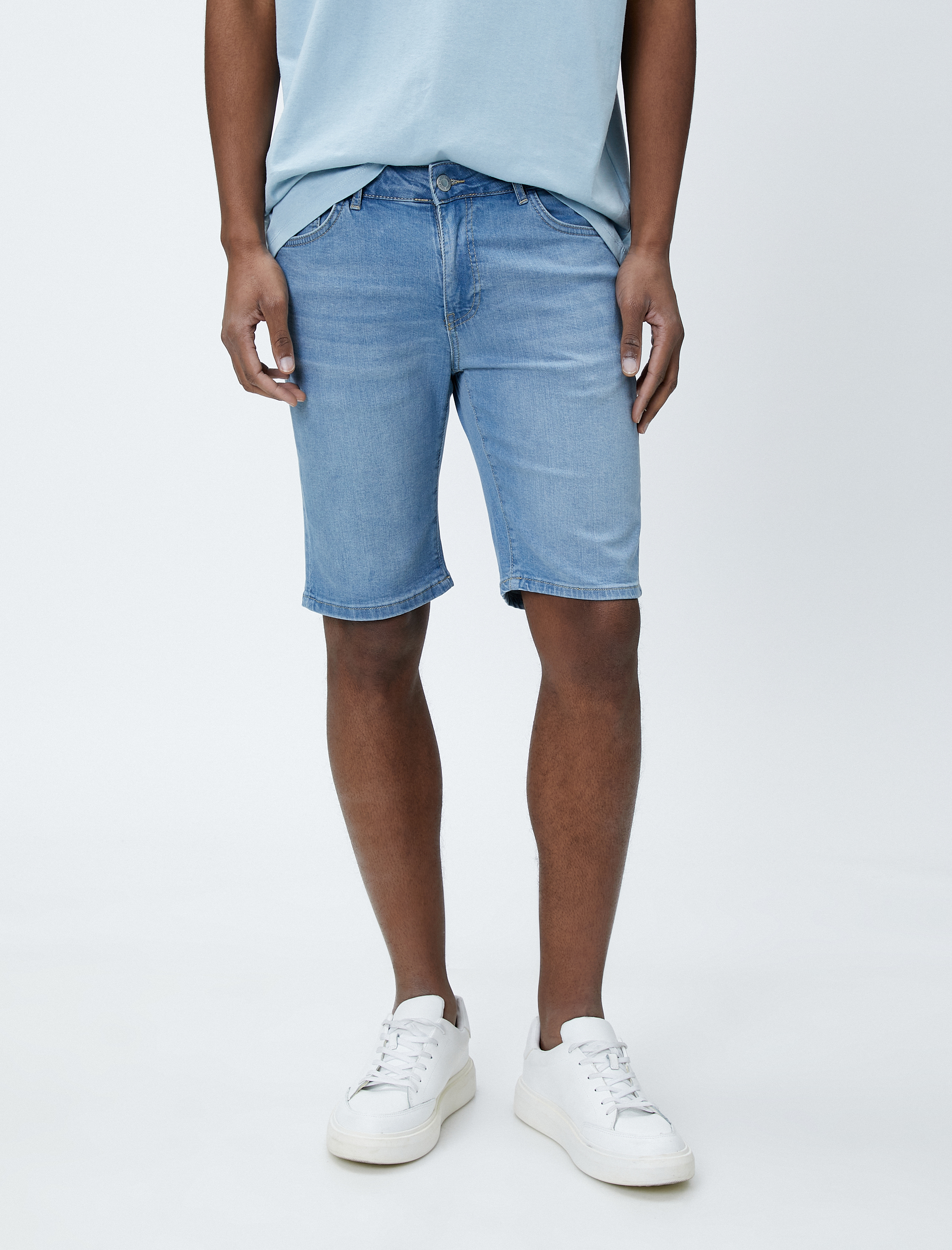   Kot Şort Düğmeli Cep Detaylı Pamuklu